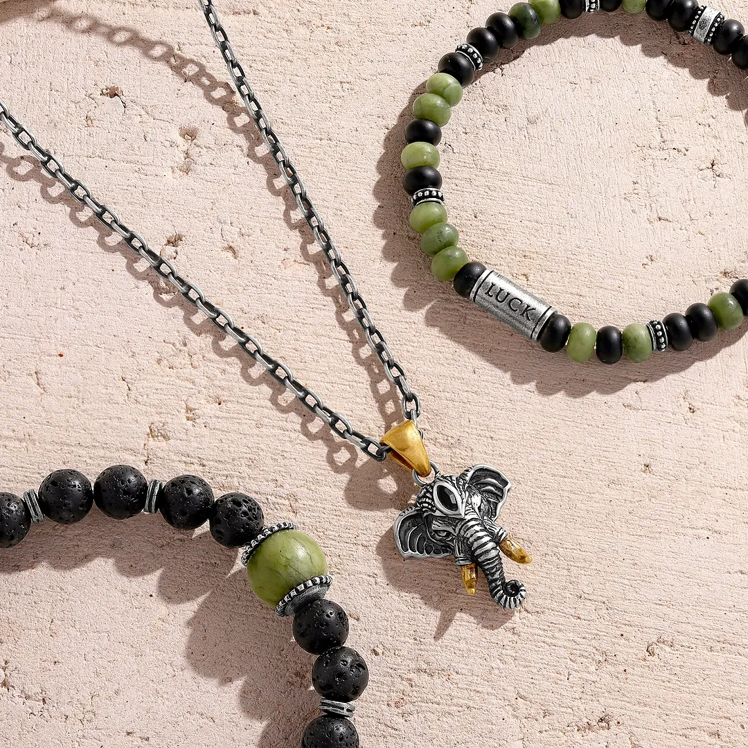 Sacred Vitality Jade & Lava Energy Bracelet - Image 3