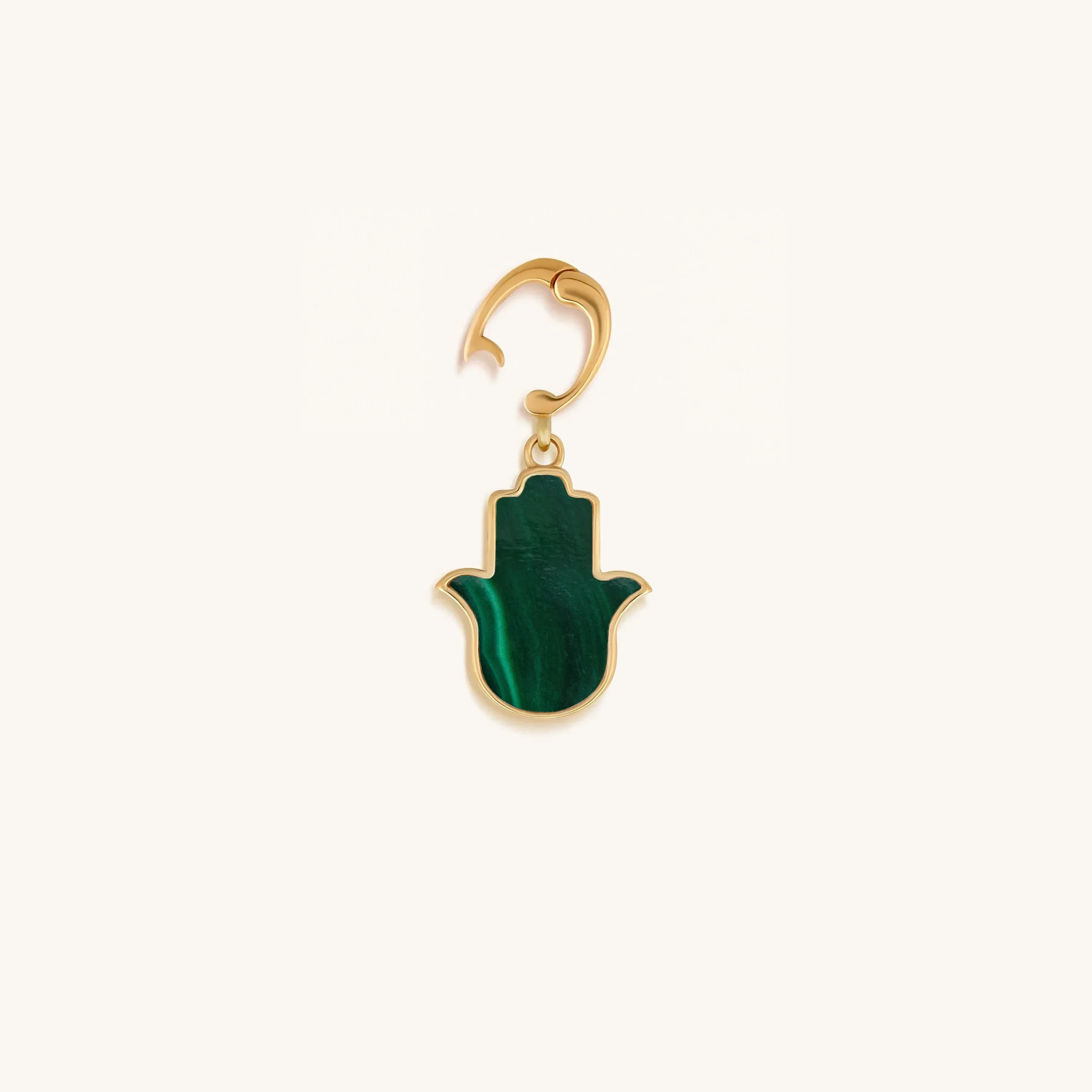 Abundant Blessings Malachite Hamsa Engravable Charm - Image 4