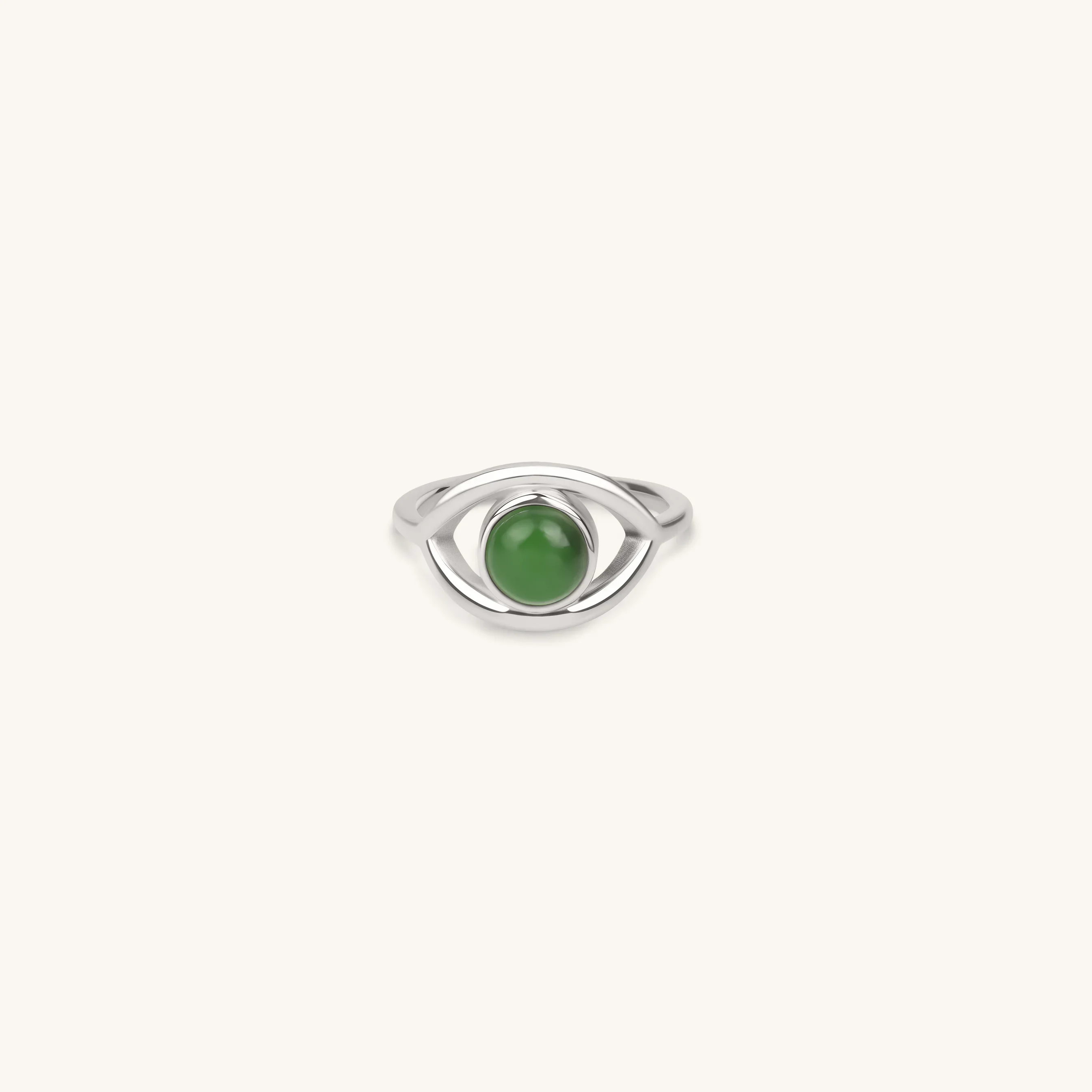 Abundant Flow - Jade Evil Eye Ring - Image 4