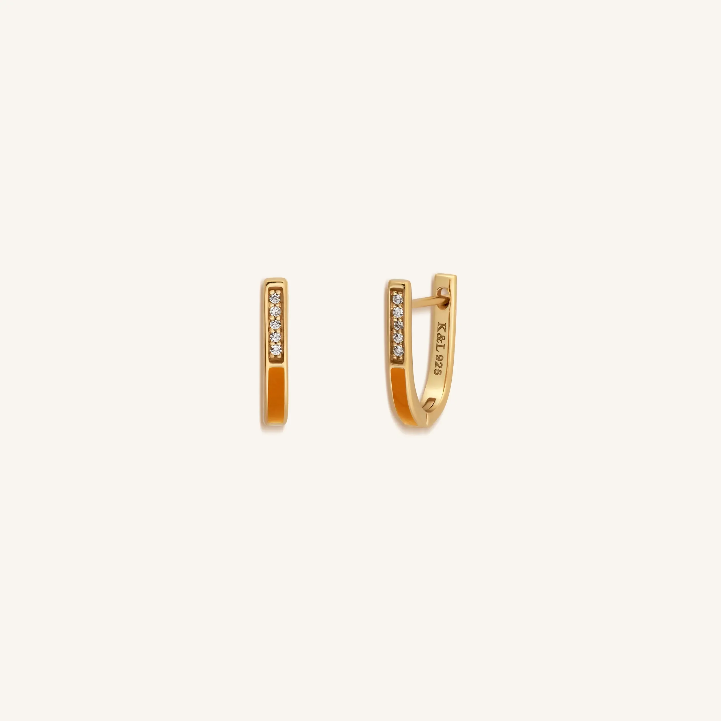 Activated Bliss Orange Gold Hoop Earrings - Image 3
