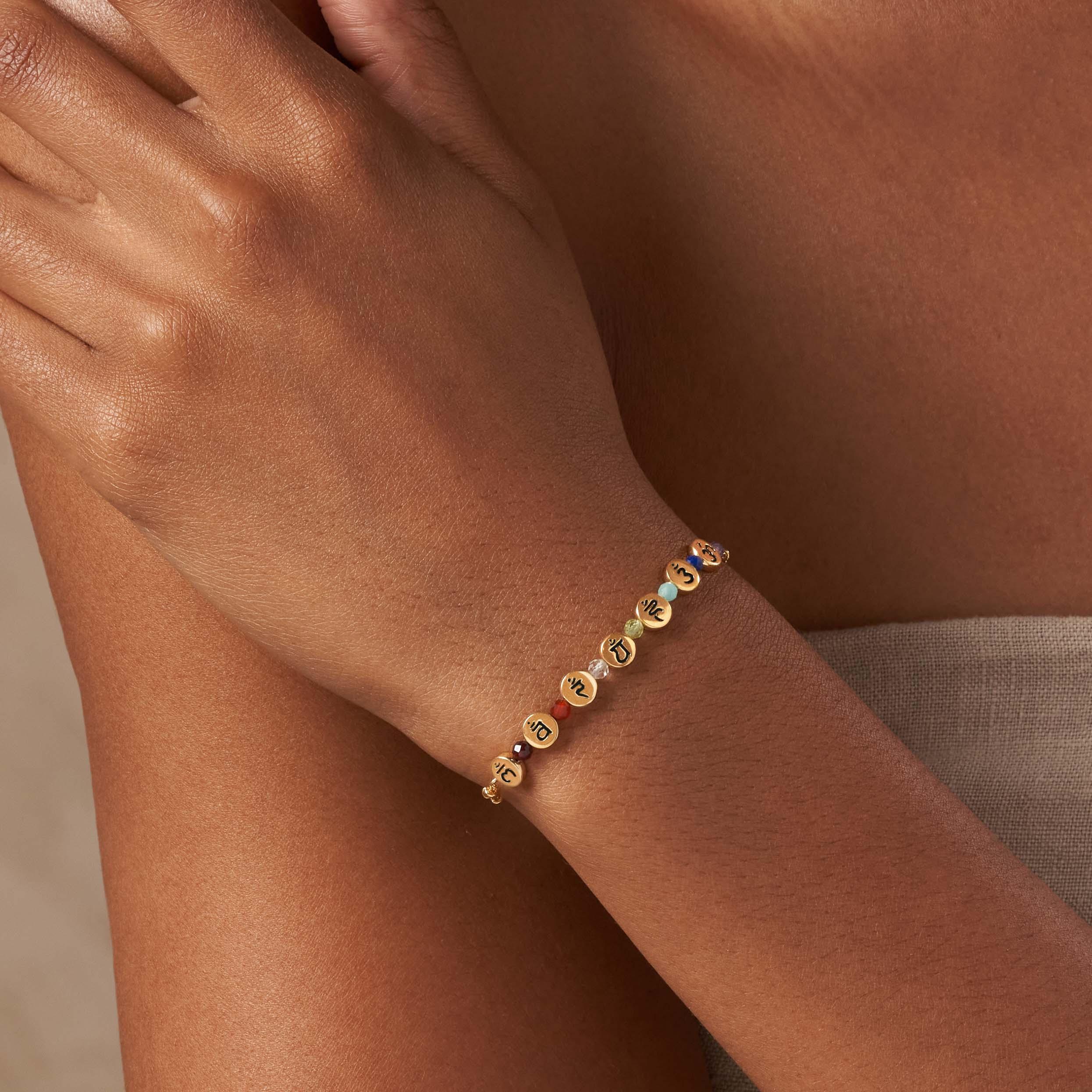 Aligned in Truth - Gold Double Chain Chakra Bracelet - Image 2