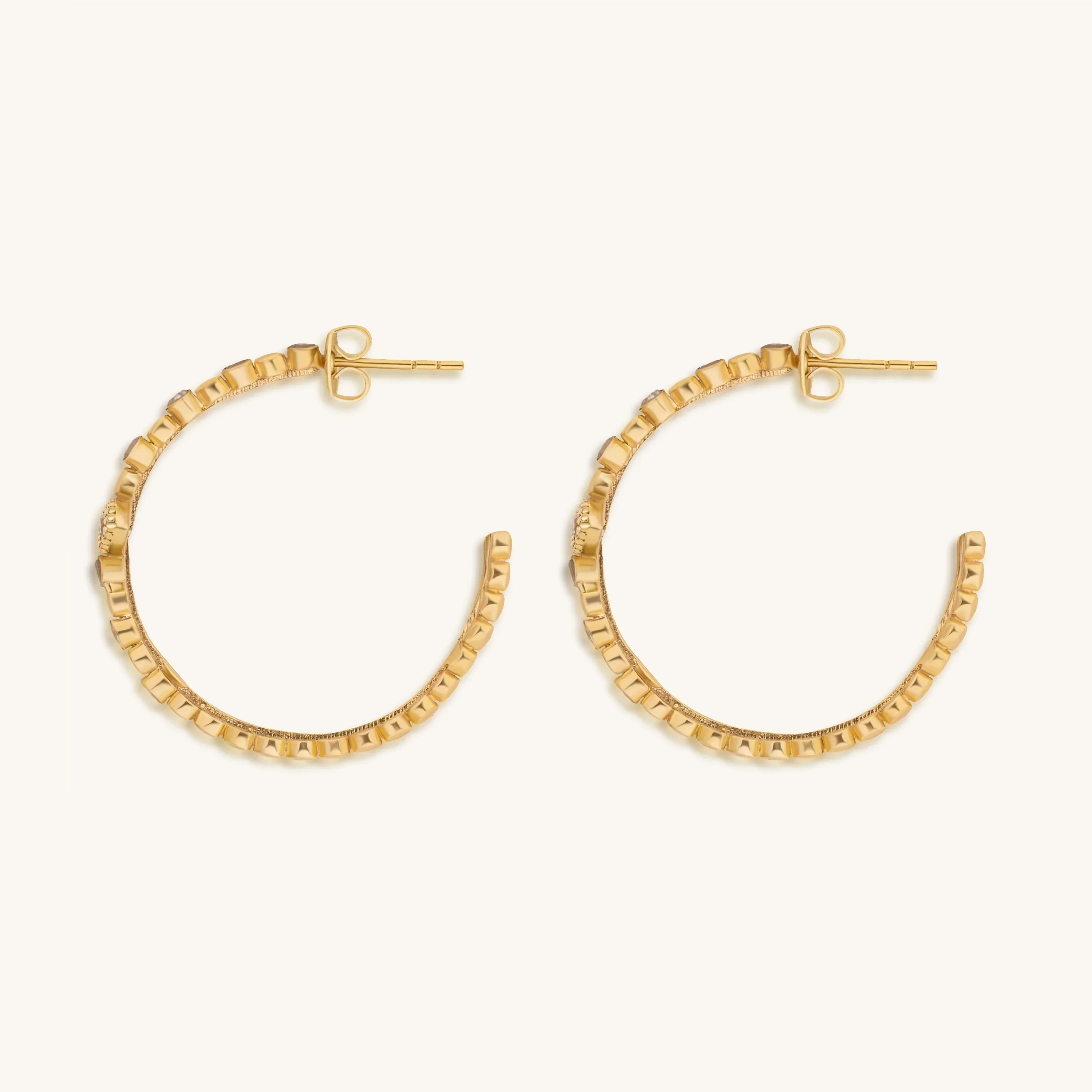 Amplified Insight Evil Eye Moonstone Hoop Earrings - Image 3