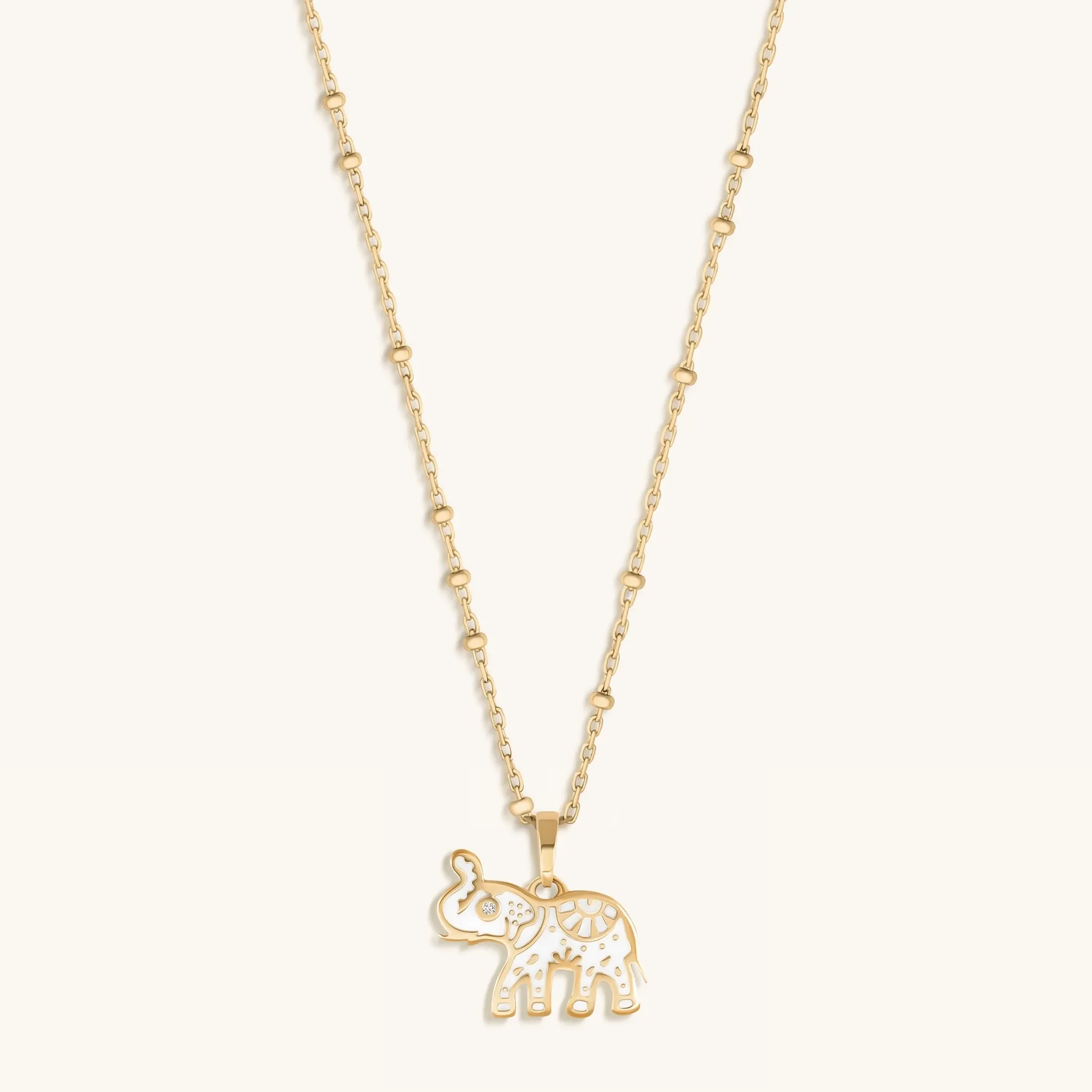 Ancient Wisdom - 14K Gold Elephant Necklace - Image 3