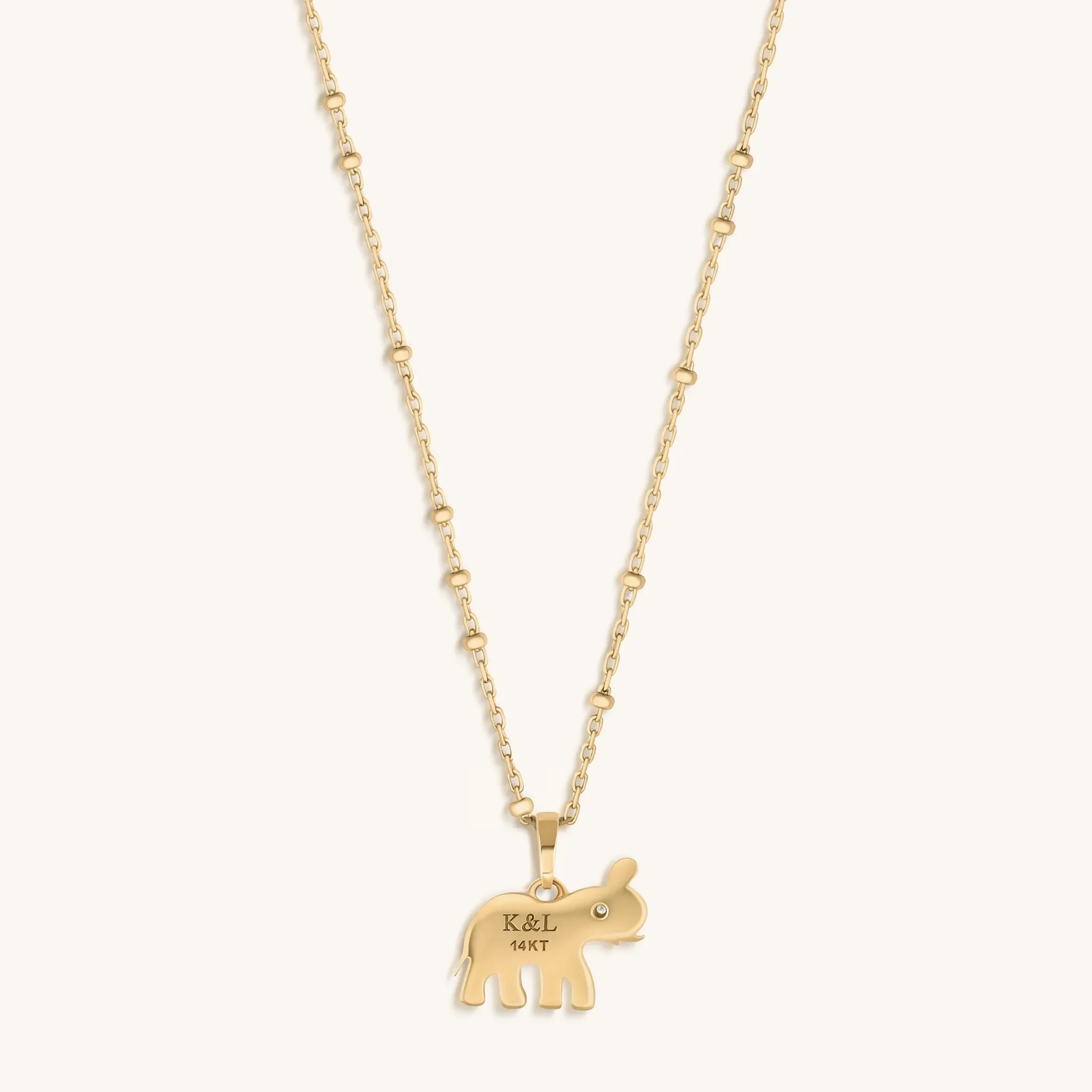 Ancient Wisdom - 14K Gold Elephant Necklace - Image 4