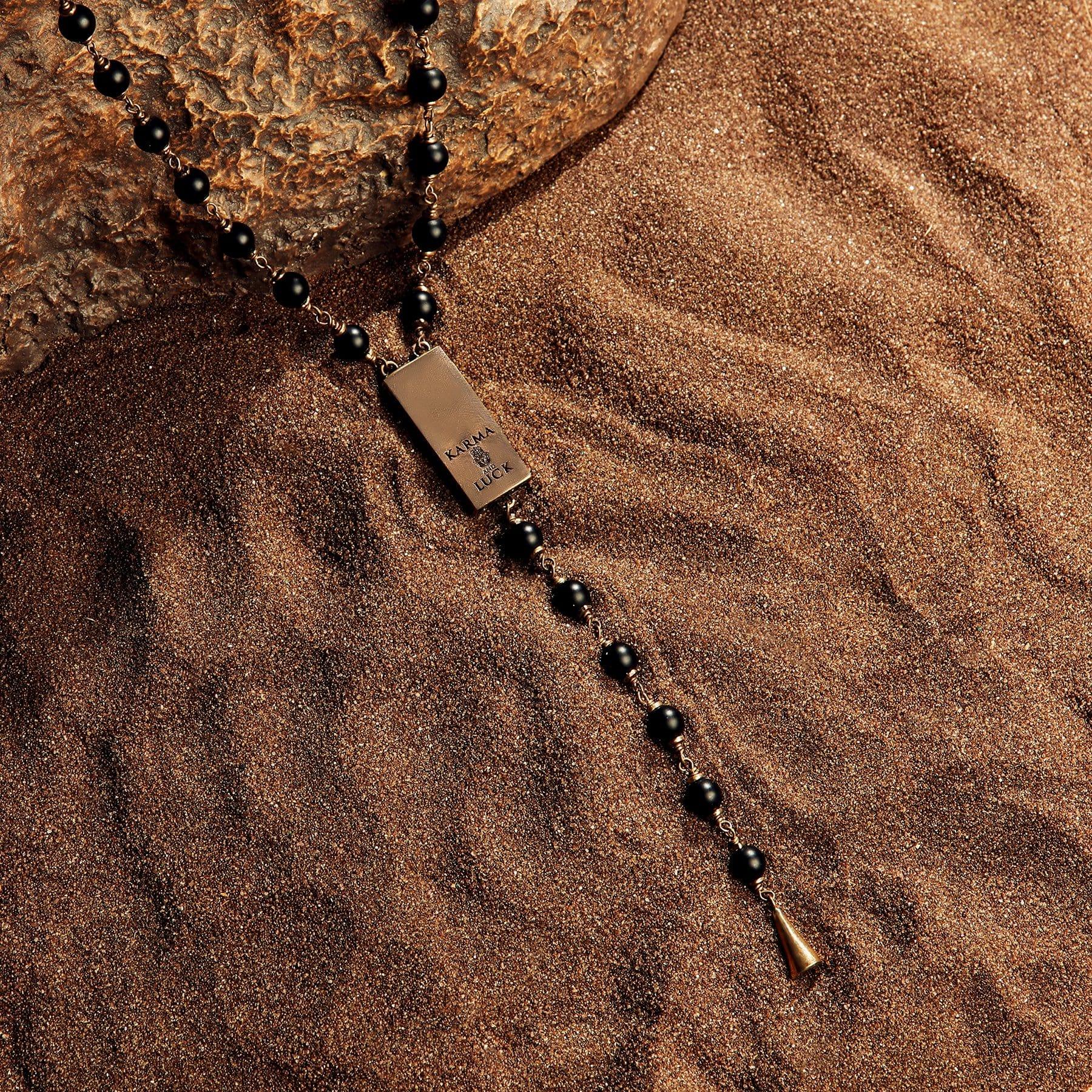Balance & Faith - Onyx Rosary Necklace - Image 3