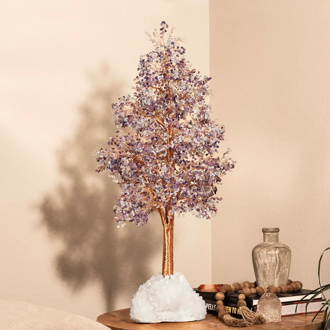 Exquisite Grace - Aquamarine & Amethyst Feng Shui Tree - Image 2