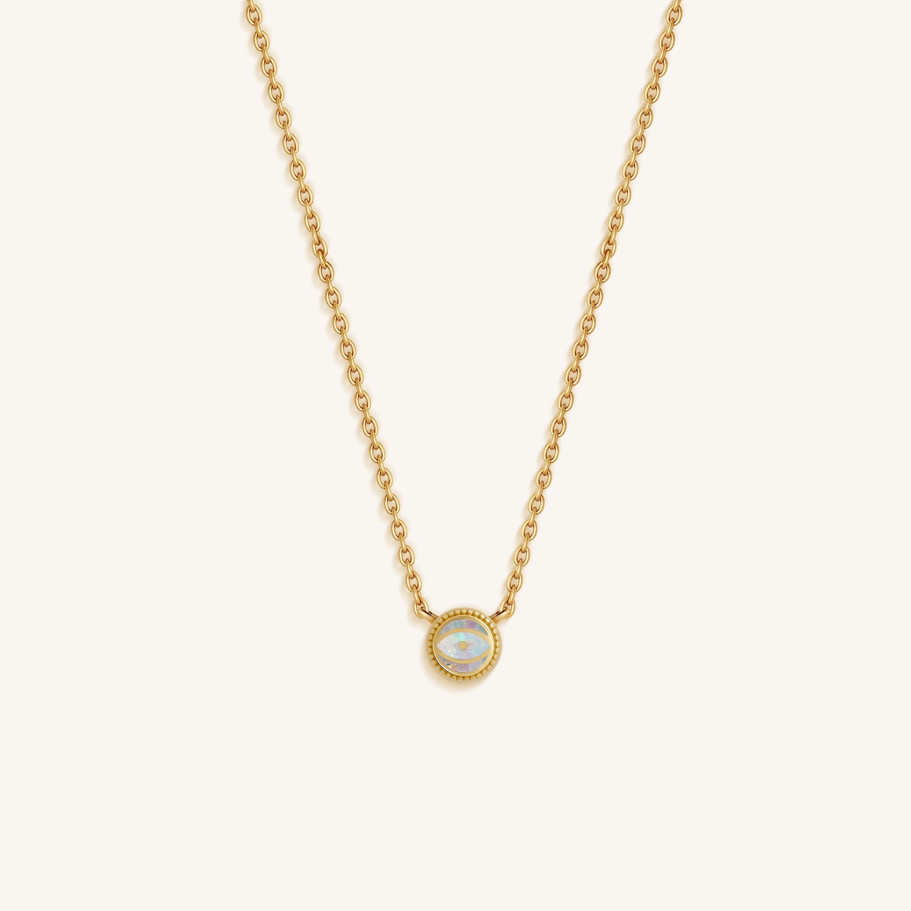 Aurora Whisper - Opal October Birthstone Gold Necklace