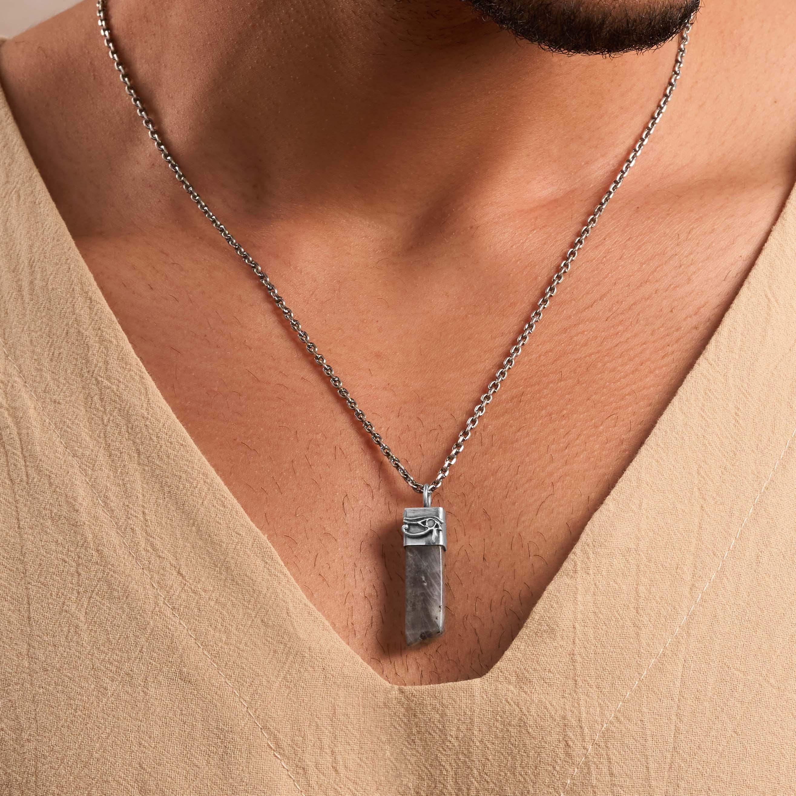 Awareness Generator - Labradorite Horus Slab Necklace - Image 2