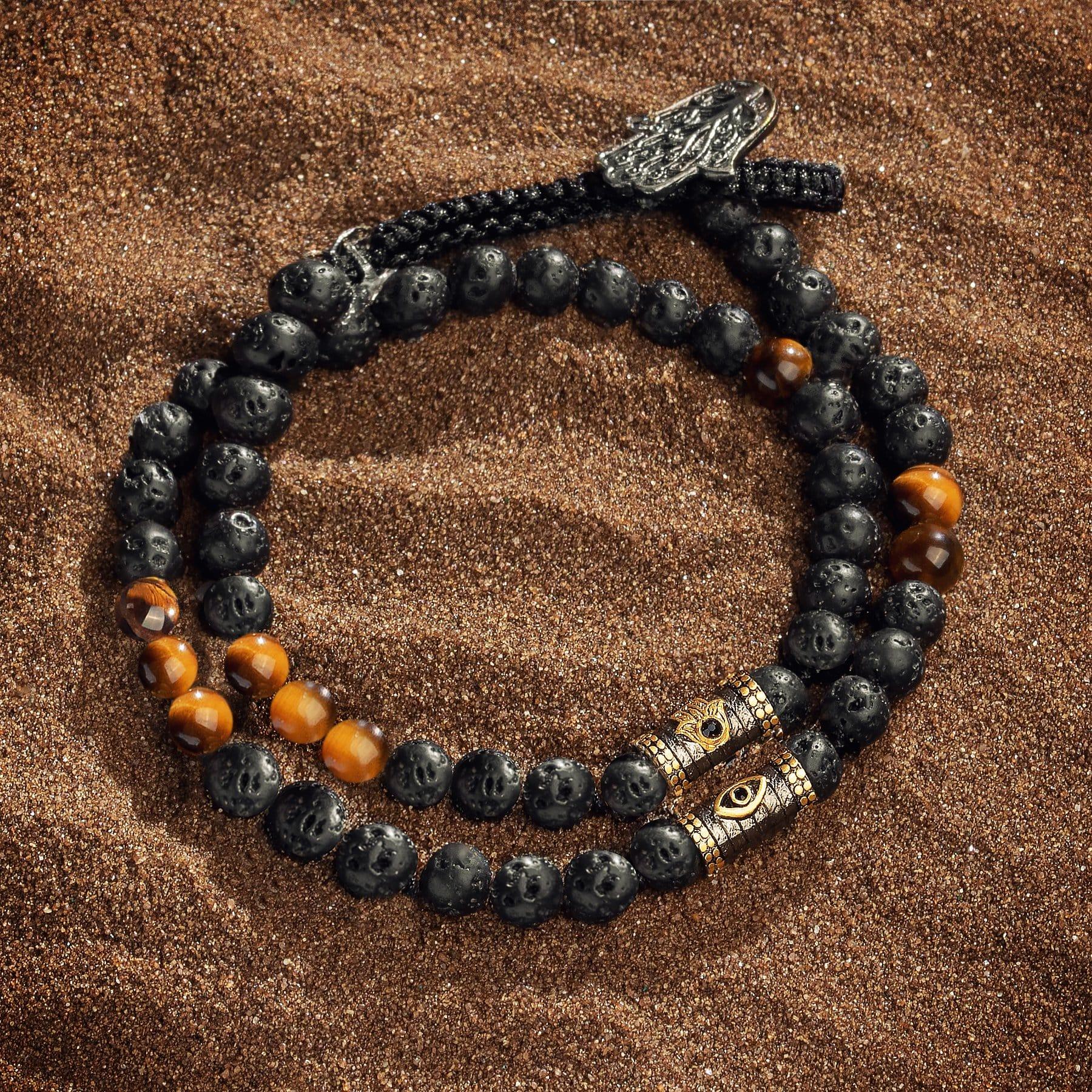 Balance & Courage - Lava Tiger's Eye Wrap Bracelet