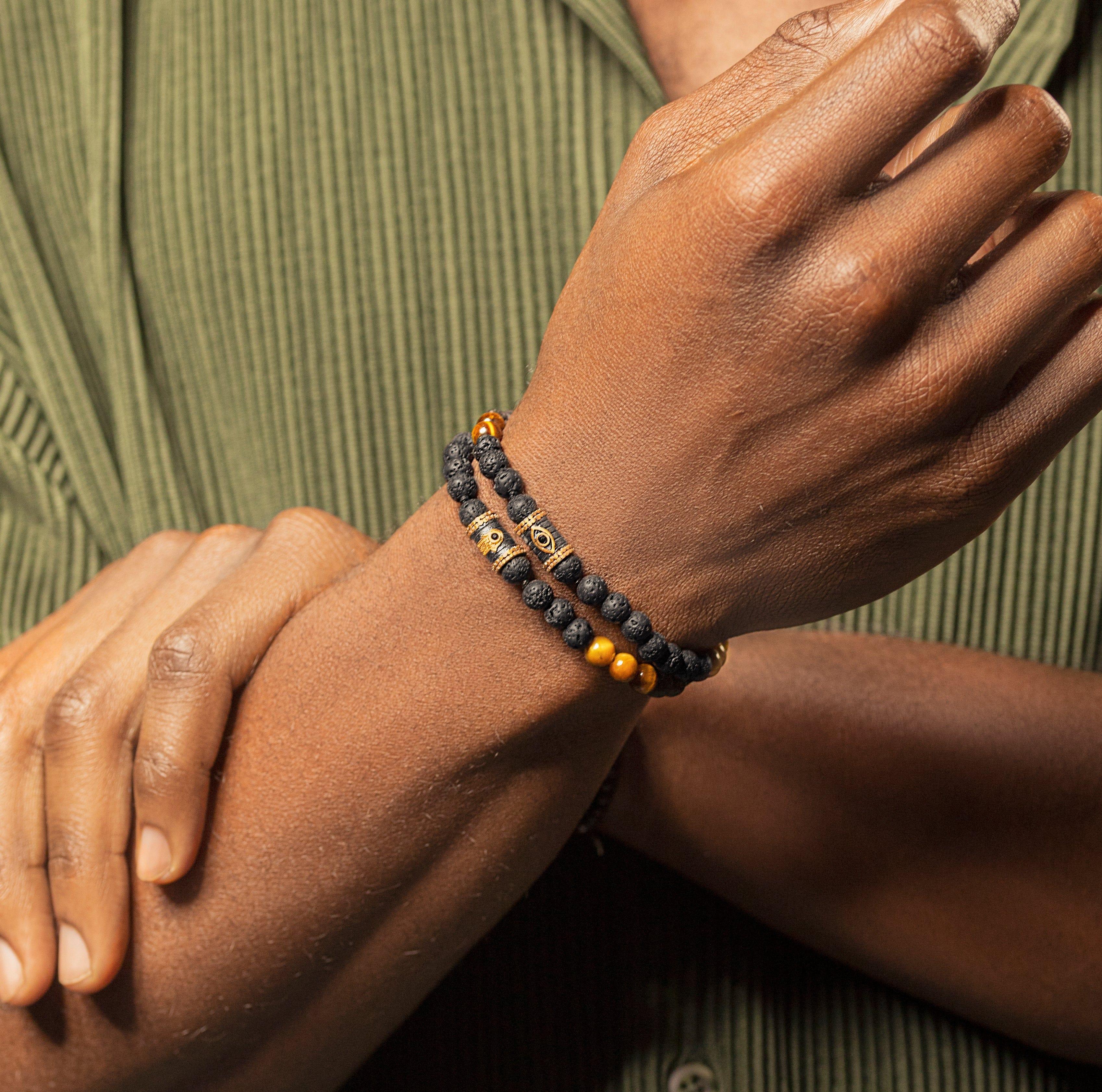 Balance & Courage - Lava Tiger's Eye Wrap Bracelet - Image 2