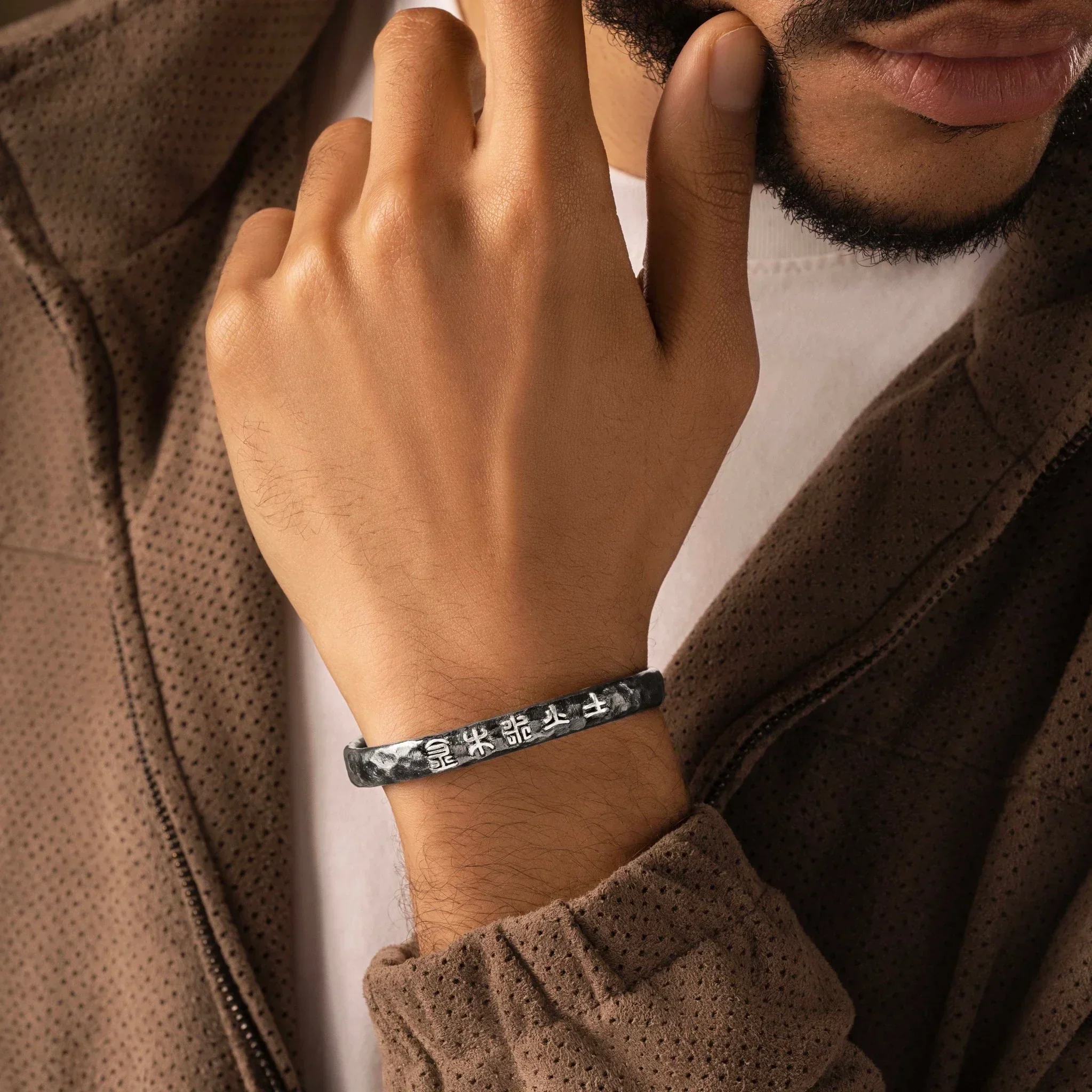Balanced Soul - 5 Letters Men's Cuff Bracelet - Image 2
