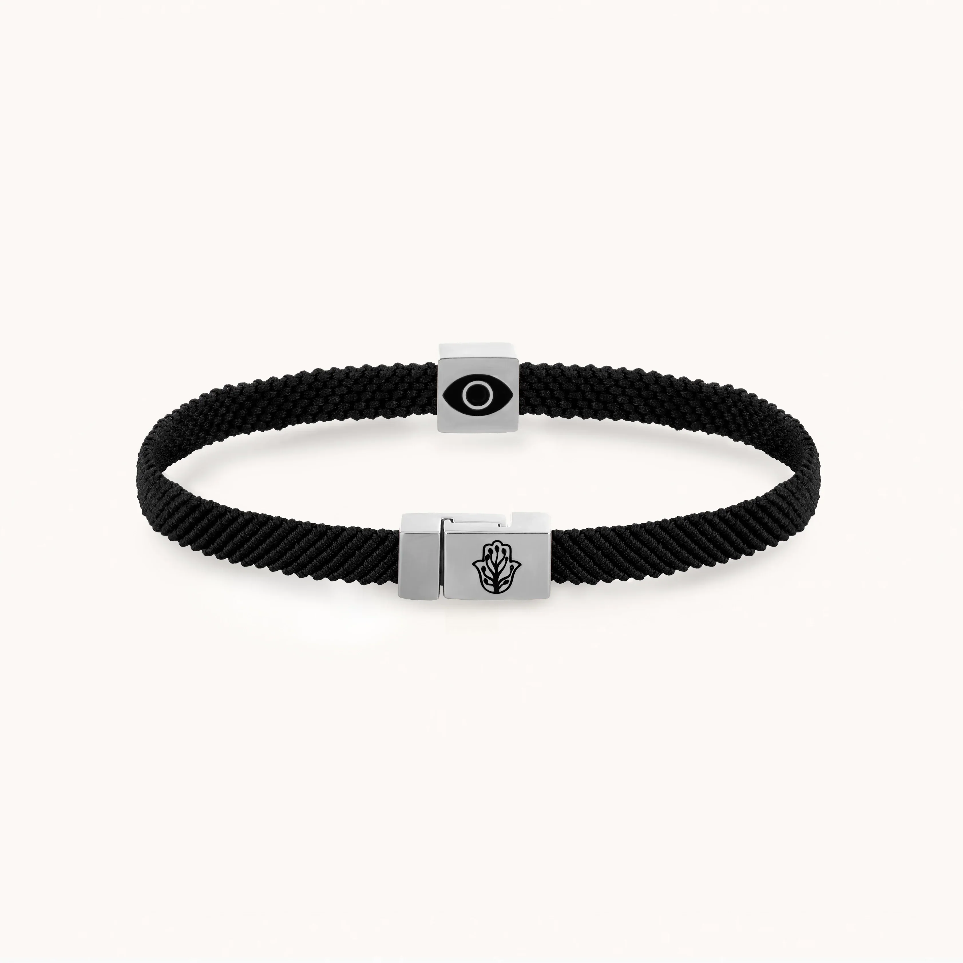 Black Macrame & Onyx Magnetic Bracelet - Image 2