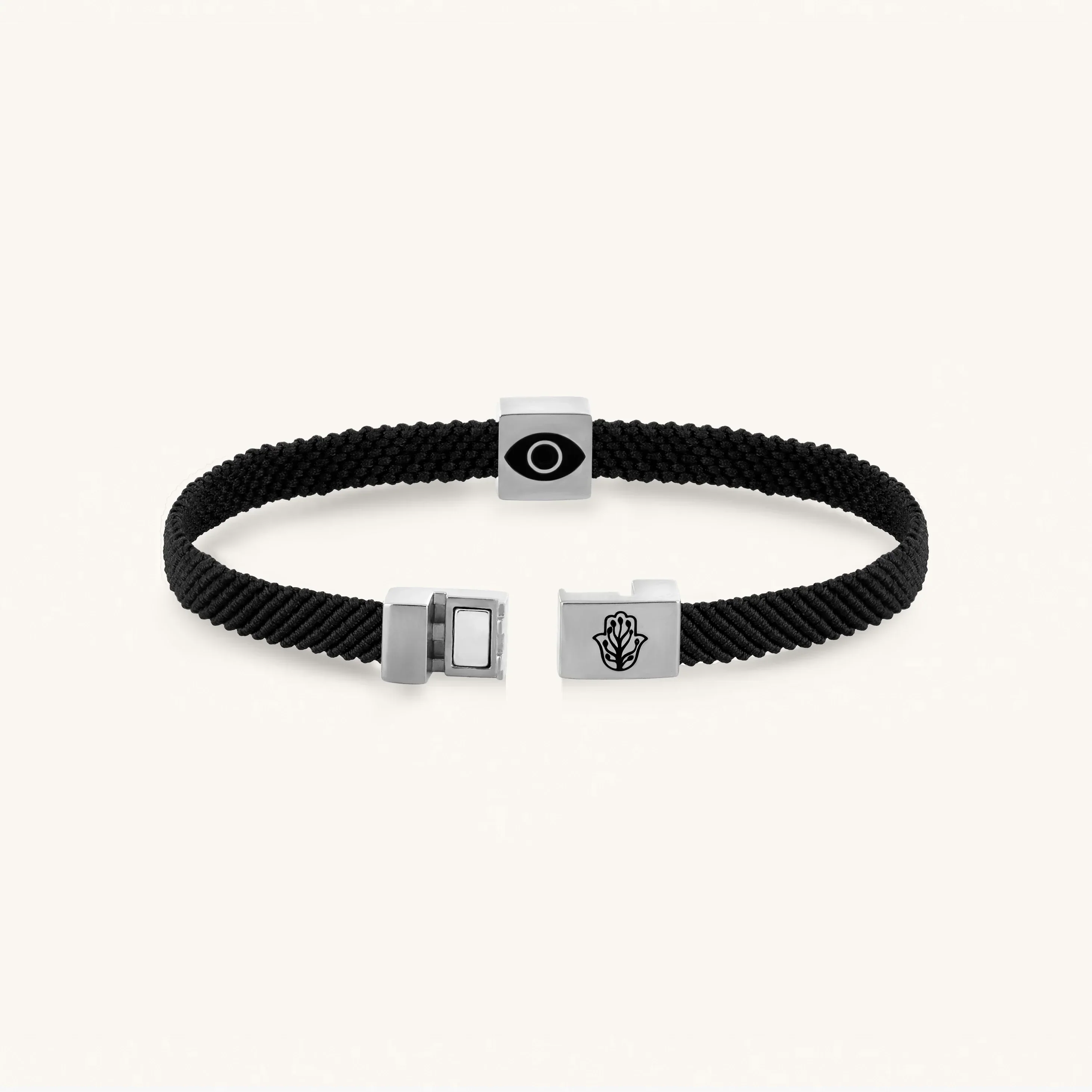 Black Macrame & Onyx Magnetic Bracelet - Image 4