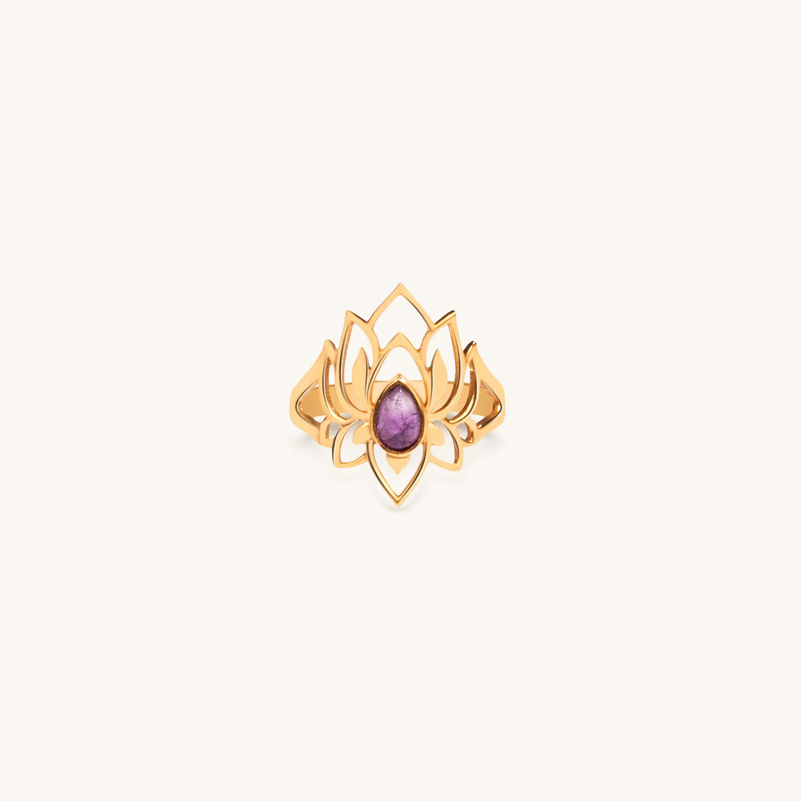 Blessed Balance - Amethyst Lotus Ring - Image 4