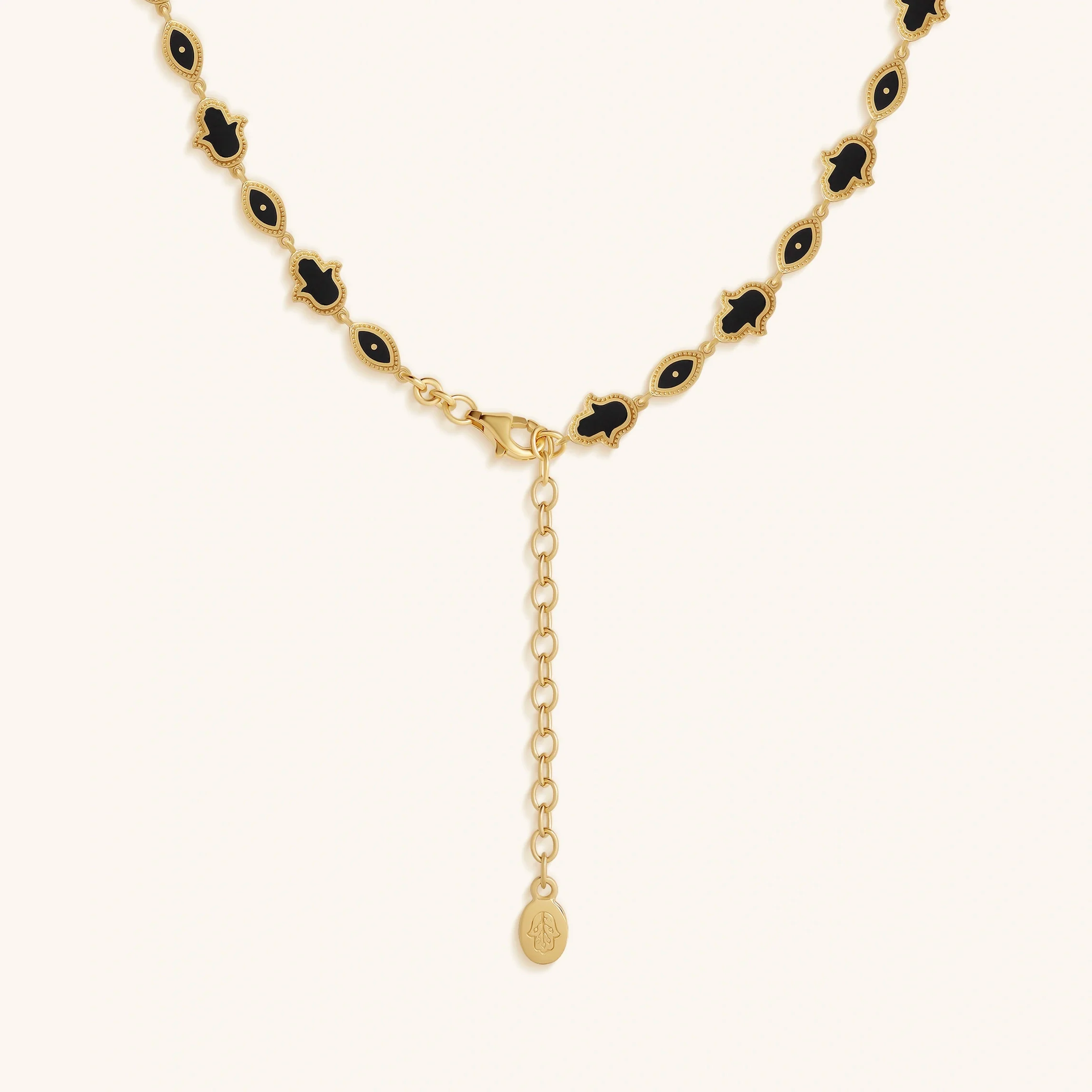 Blessed Horizon Evil Eye & Hamsa Onyx Necklace - Image 3