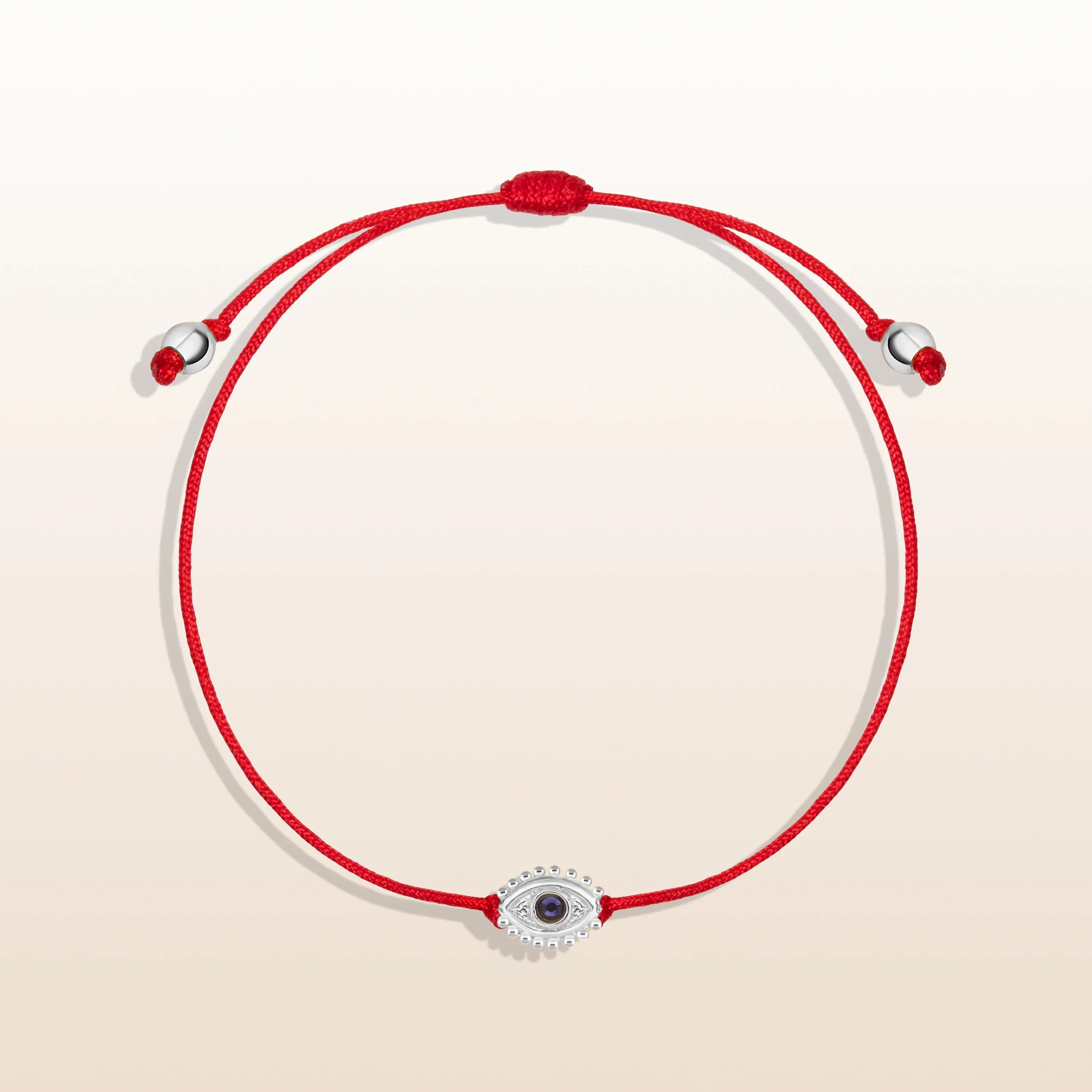 Blessed Serenity - Red String Silver Evil Eye Bracelet