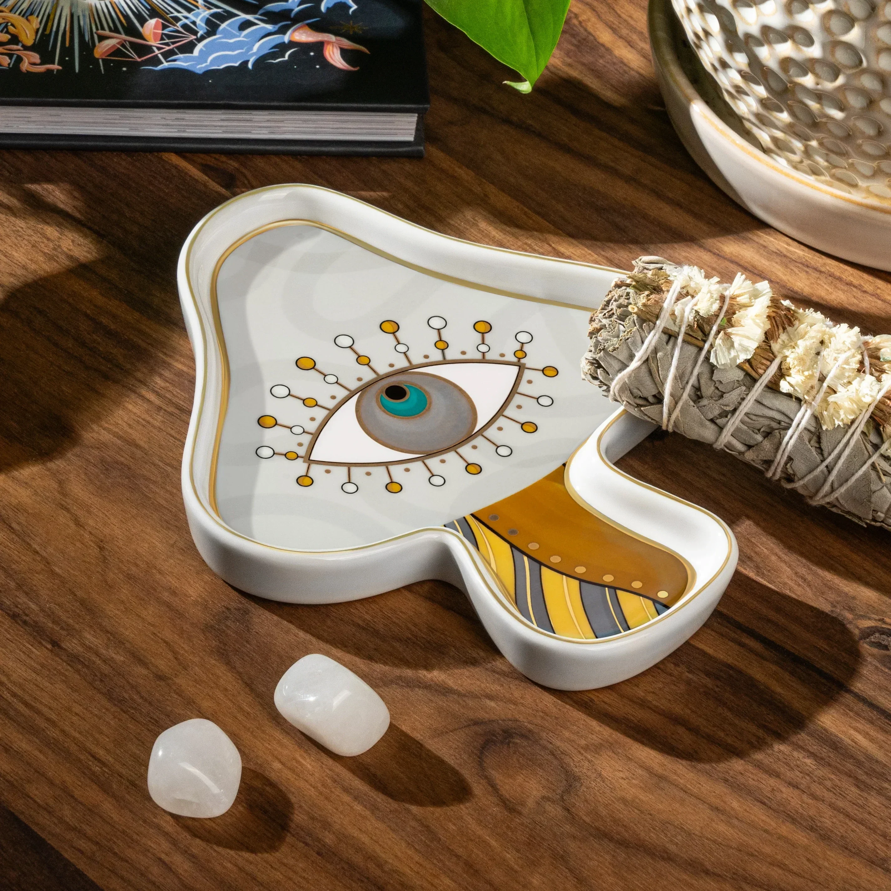 Blooming Inspiration White Mushroom Plate Sage Box - Image 2