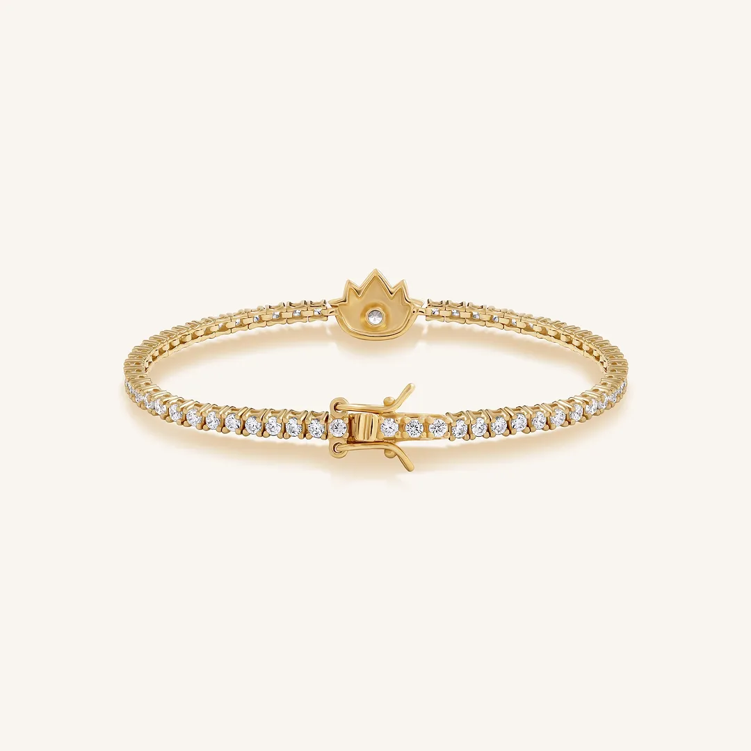 Blooming Serenity Gold Lotus Tennis Bracelet - Image 4