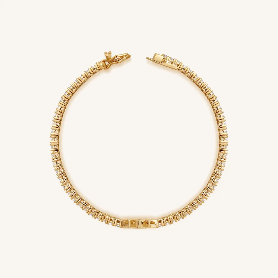 Blooming Serenity Gold Lotus Tennis Bracelet - Image 5