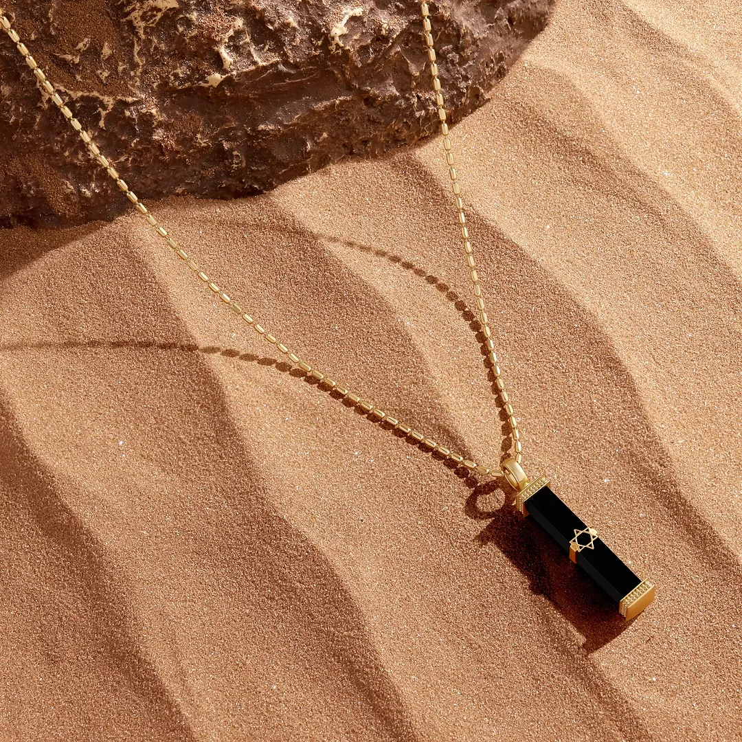 Bound in Strength – Black Onyx Star of David Necklace