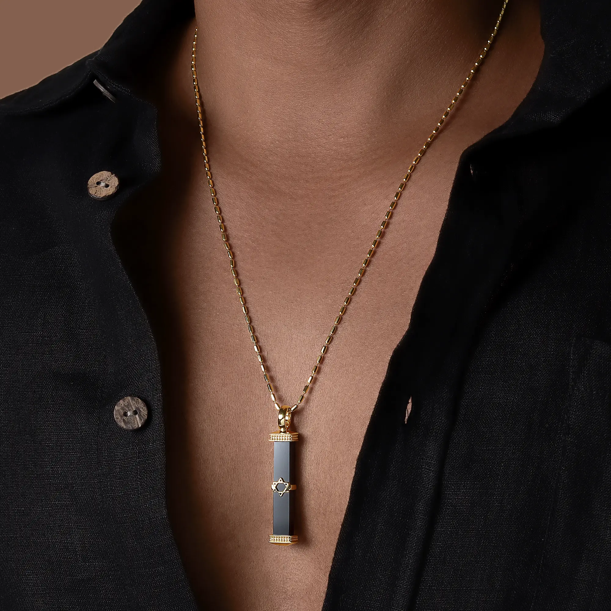 Bound in Strength – Black Onyx Star of David Necklace - Image 2