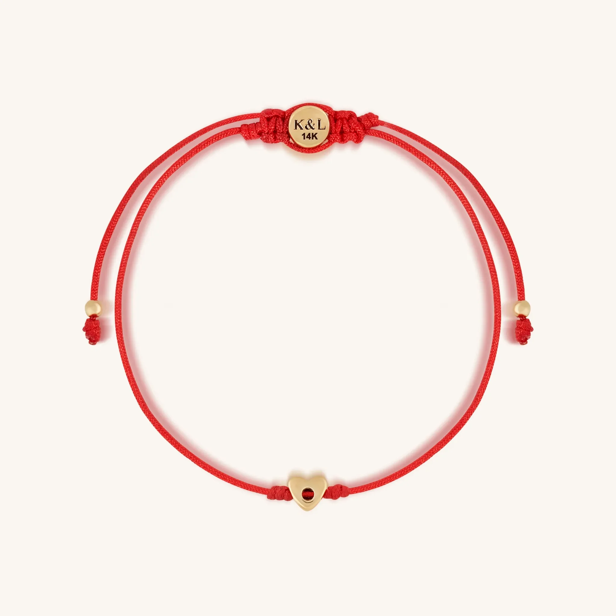 Boundless Freedom 14K Gold Heart Red String Bracelet - Image 3