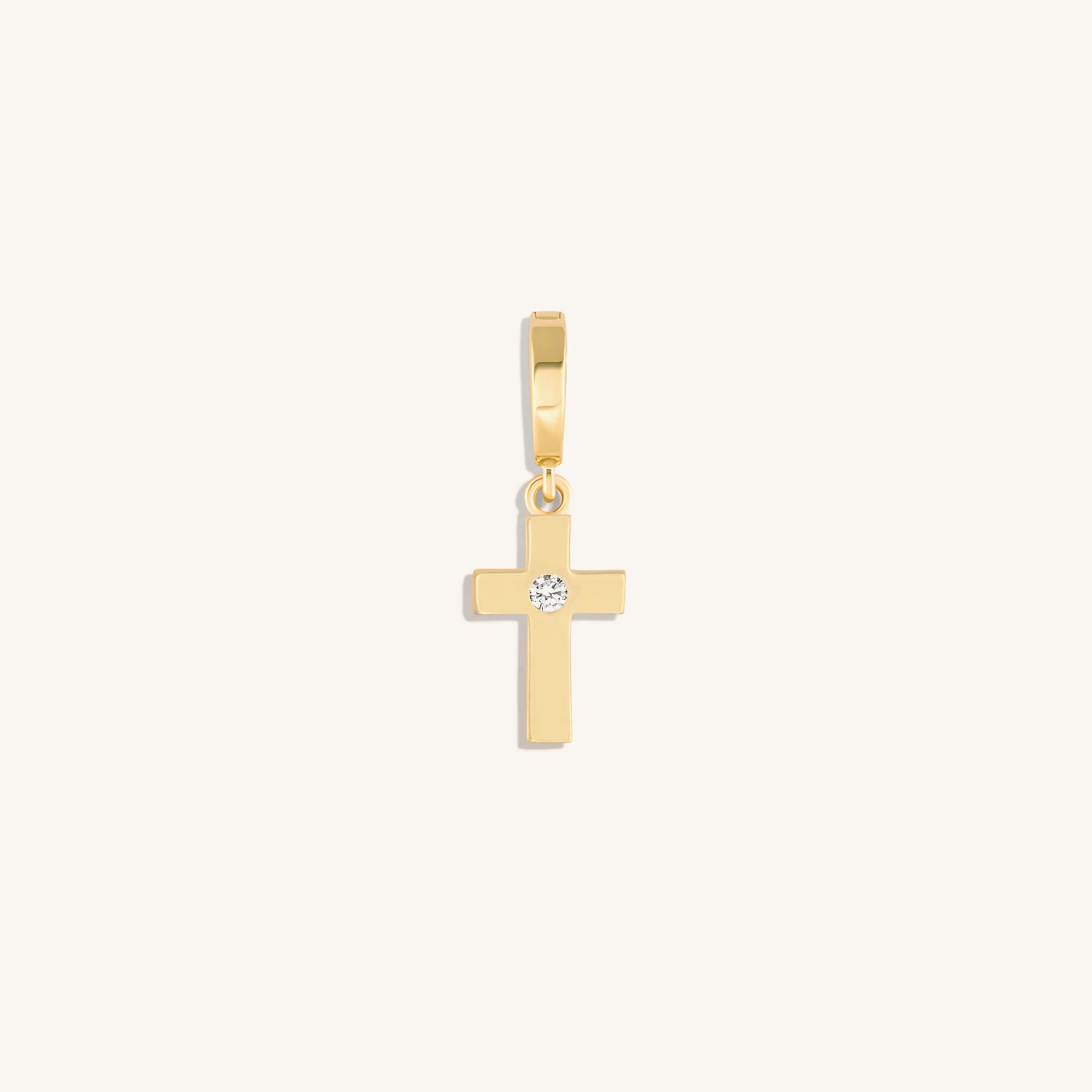 Gleaming Faith Gold Cross Charm