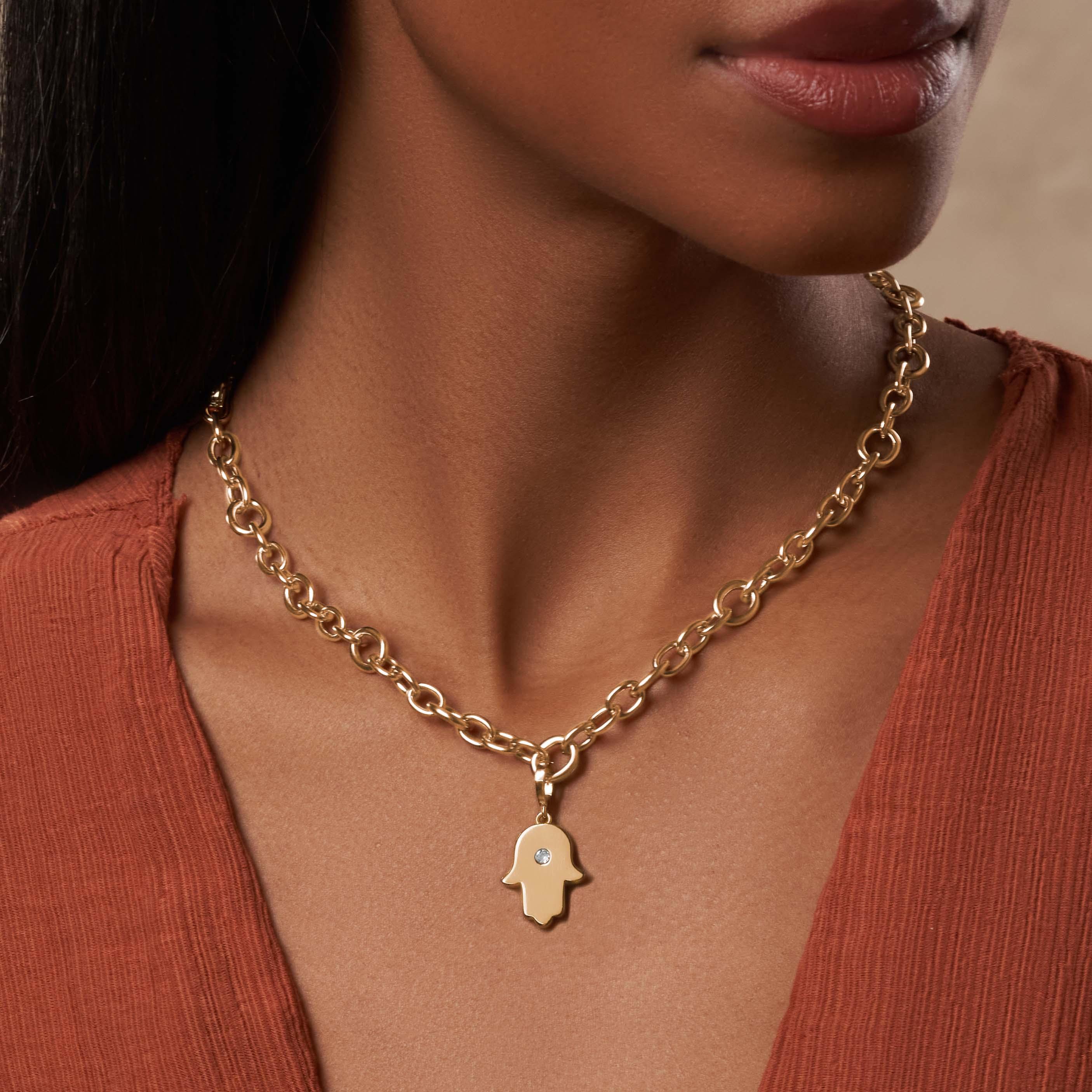 Blessed Protection Gold Hamsa Charm - Image 2