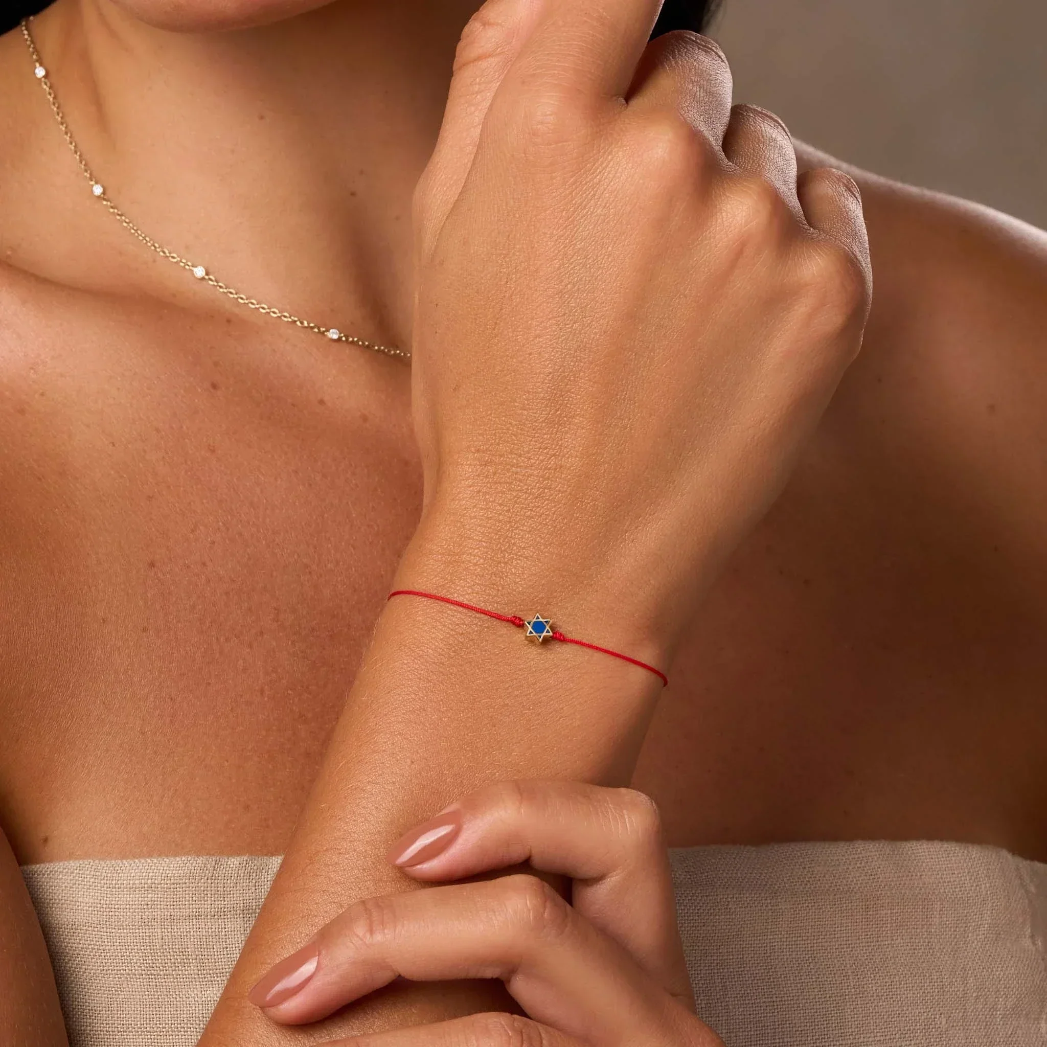 Abundant Faith Star of David Red String Bracelet - Image 2