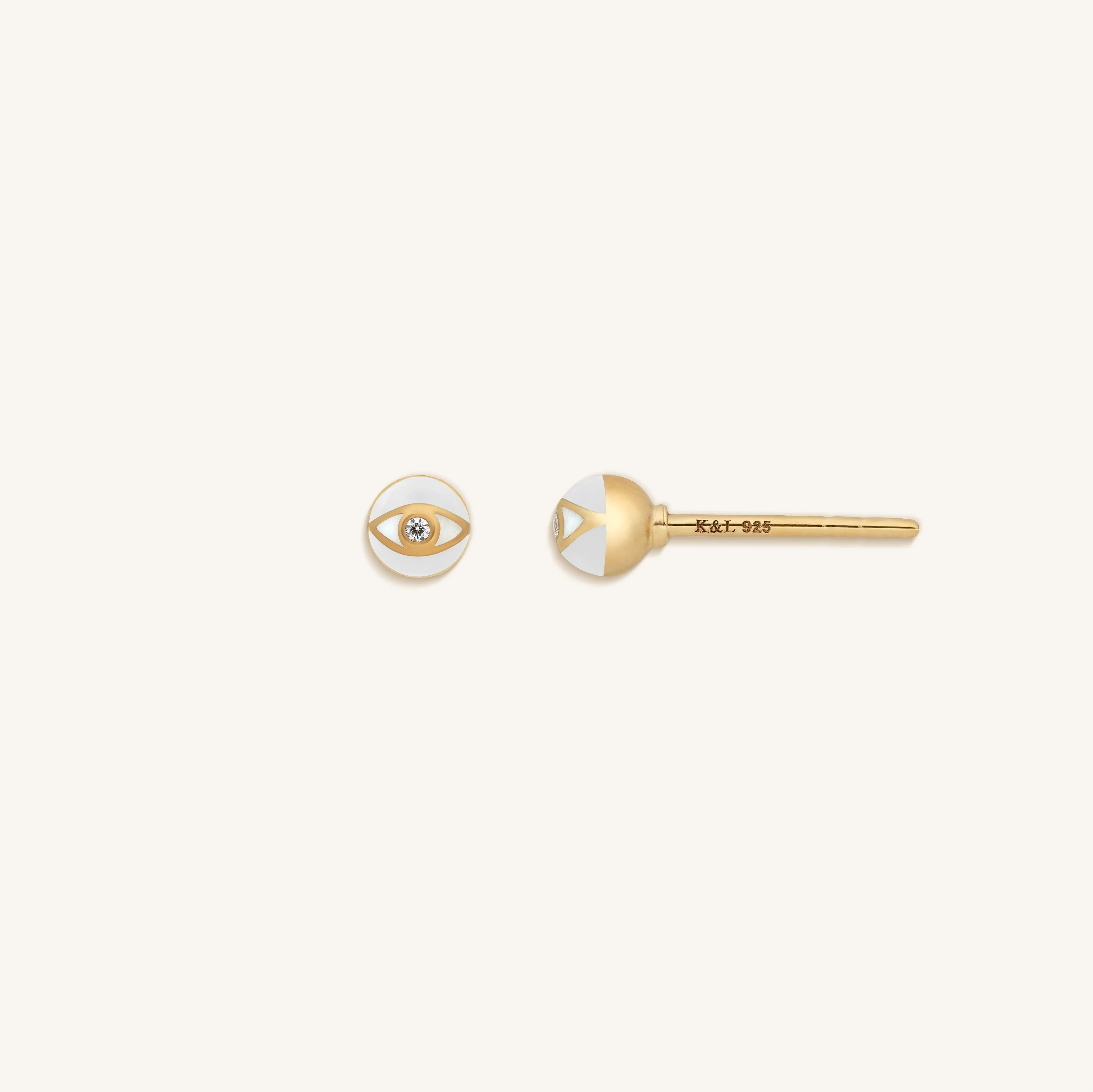 Bright Beginnings White Evil Eye Earrings - Image 3