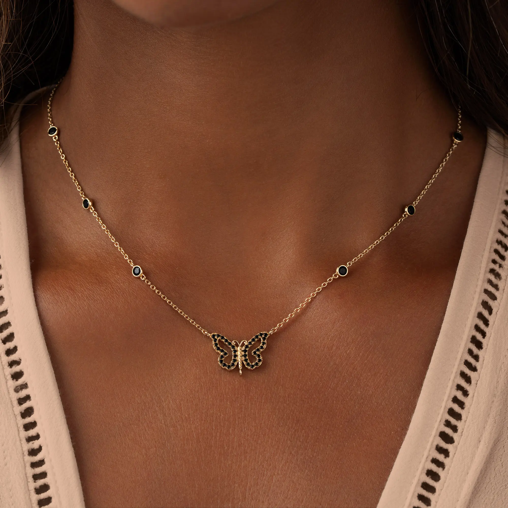 Midnight Renewal Butterfly Necklace - Image 2