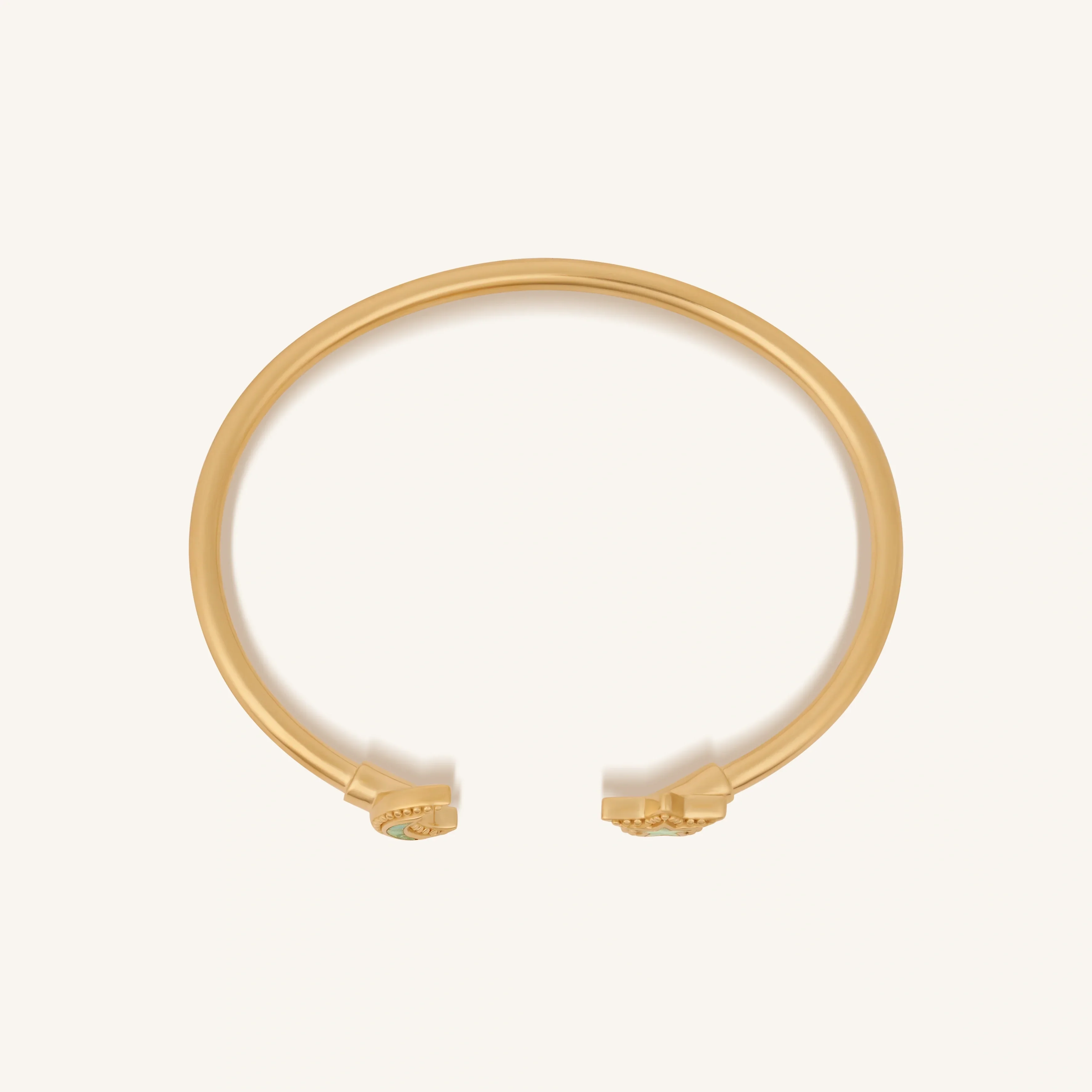 Celestial Direction Turquoise Moon & Star Gold Cuff Bracelet - Image 3