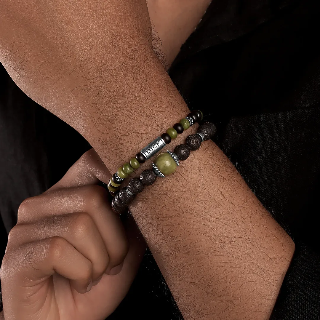 Sacred Vitality Jade & Lava Energy Bracelet - Image 2