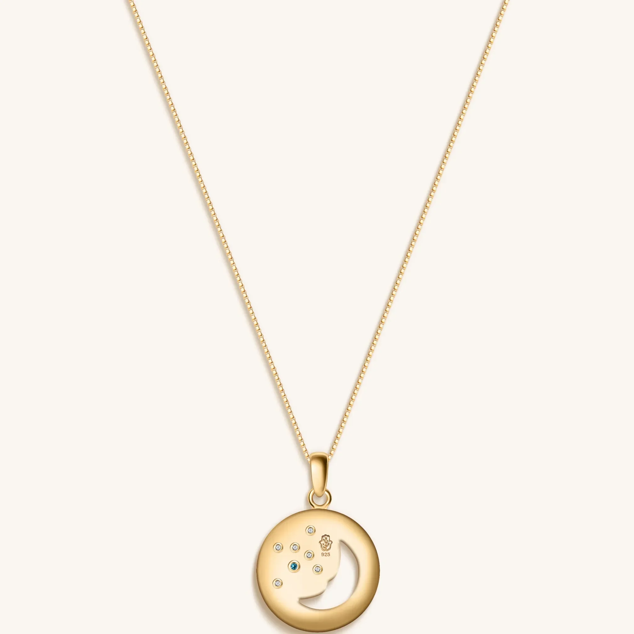 Celestial Impression - White Enamel Moon & Stars Necklace - Image 4