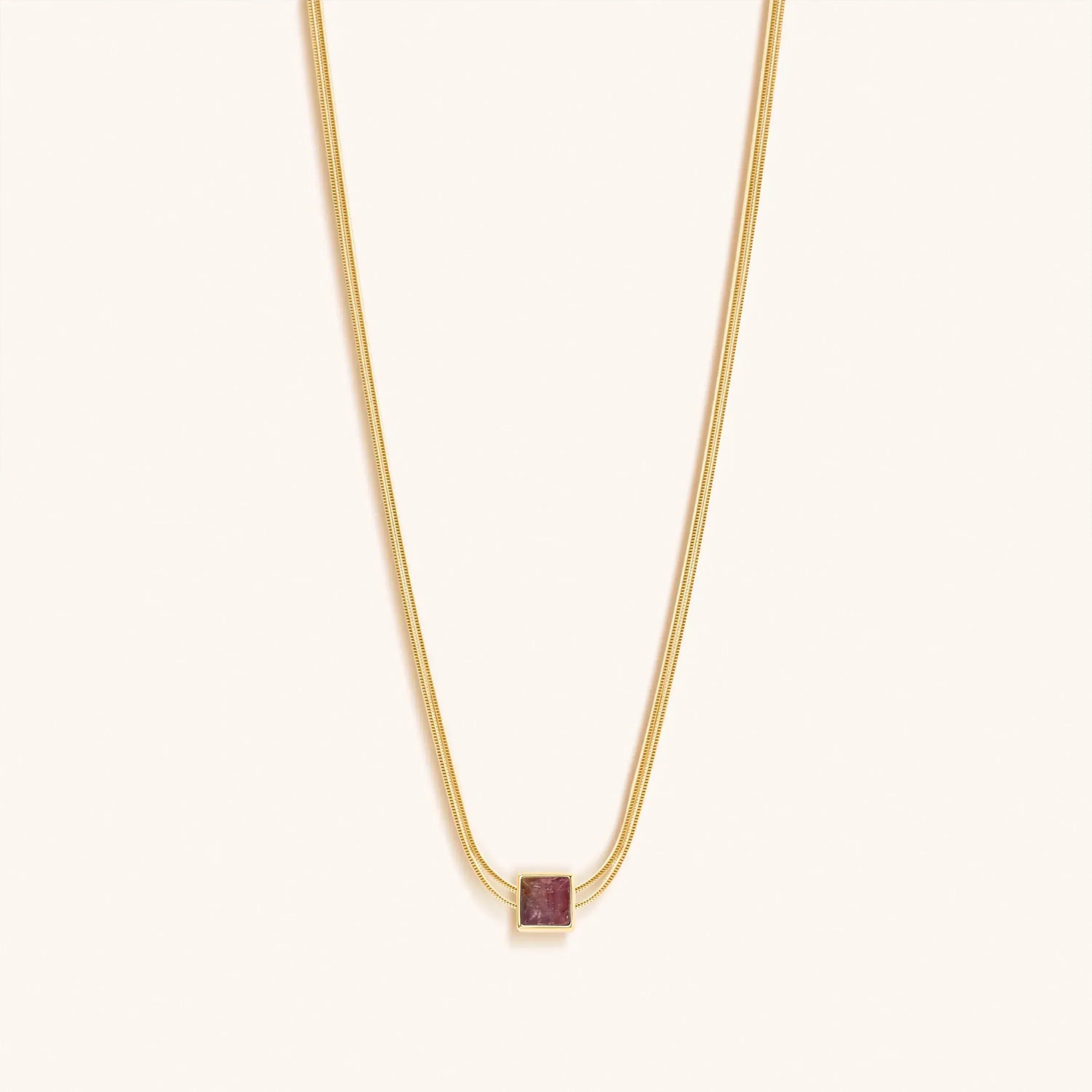 Charm & Harmonize - Pink Tourmaline Evil Eye October Birthstone Necklace - Image 3