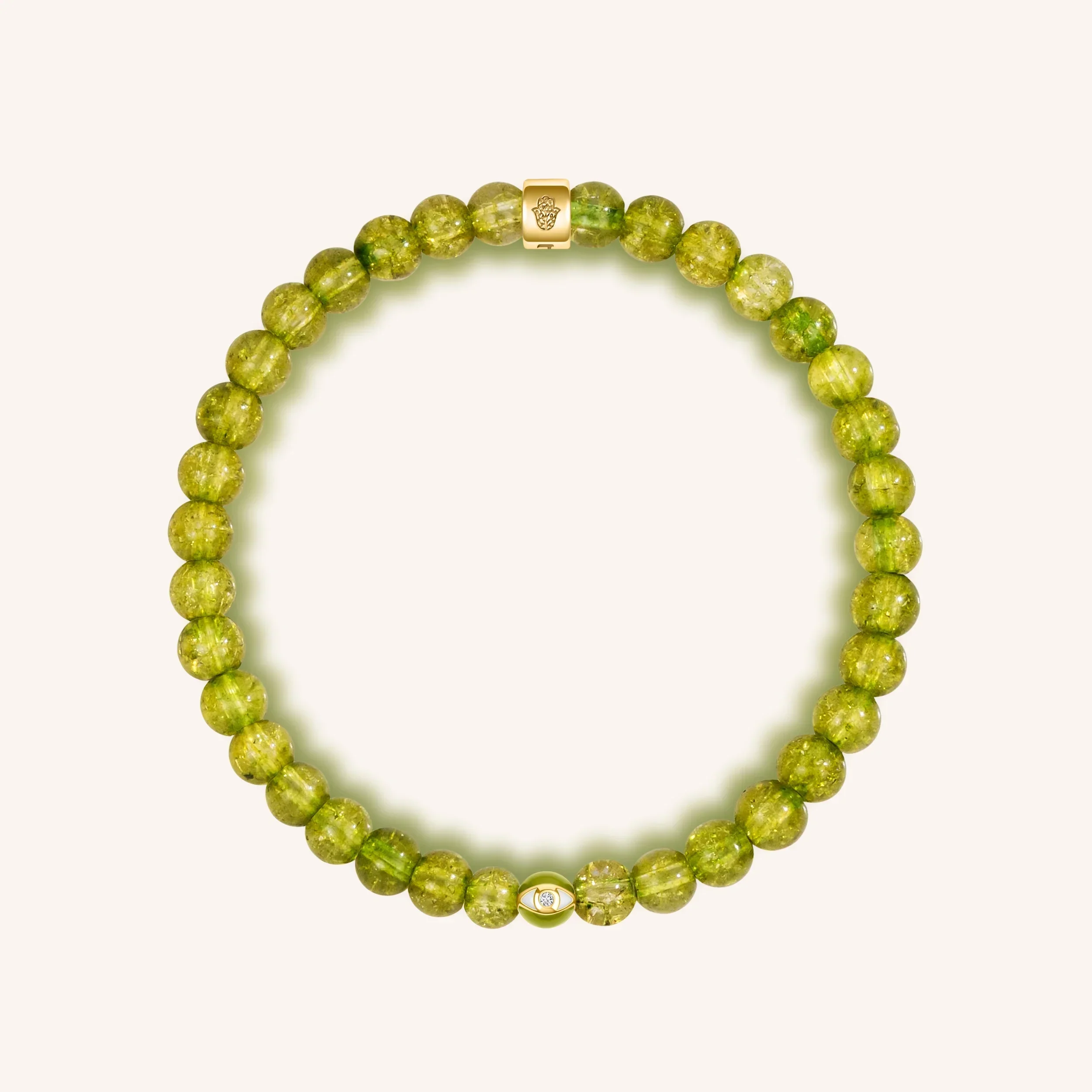 Cheerful Prosperity - Peridot Evil Eye Bracelet