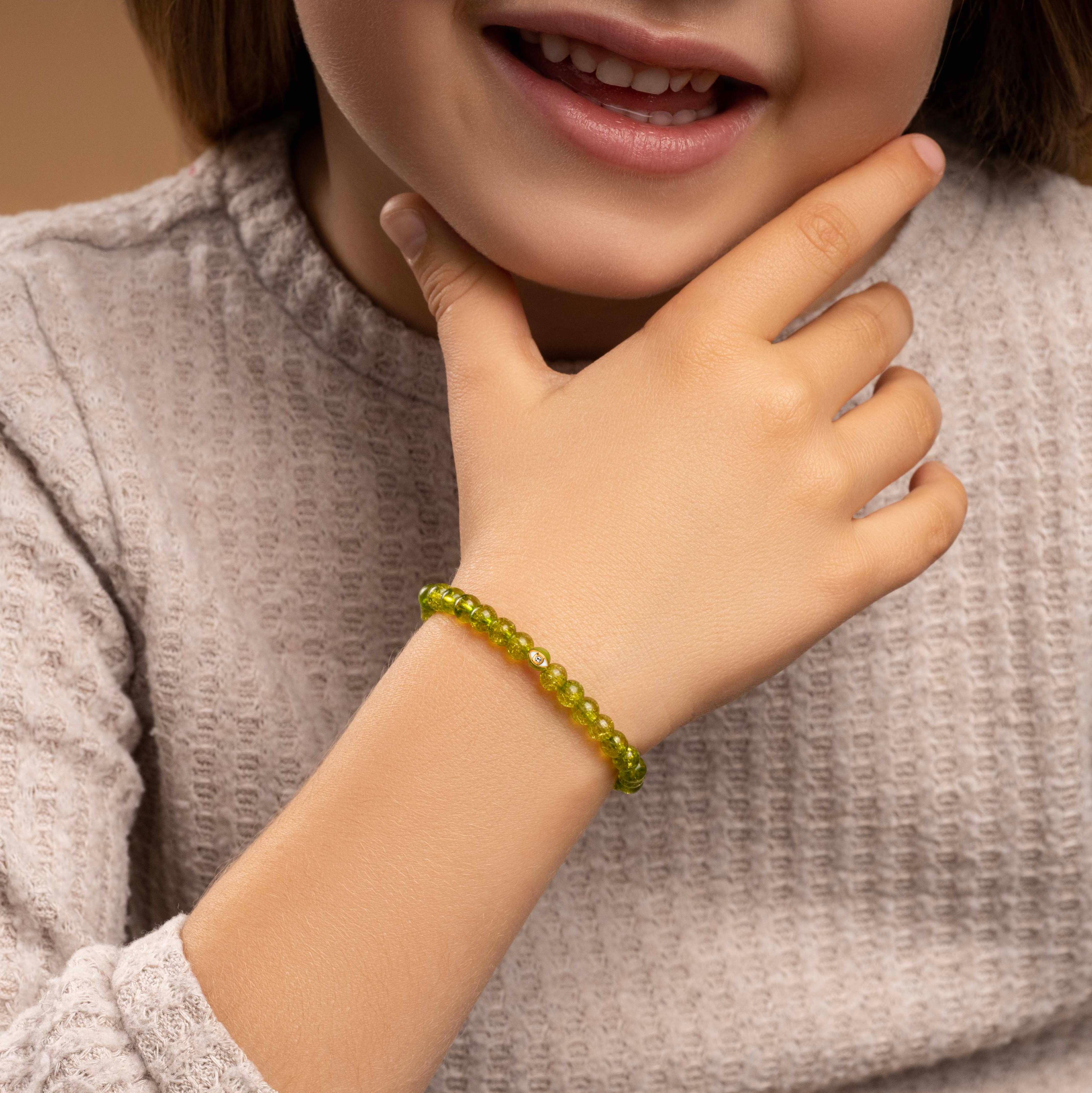 Cheerful Prosperity - Peridot Evil Eye Bracelet - Image 2