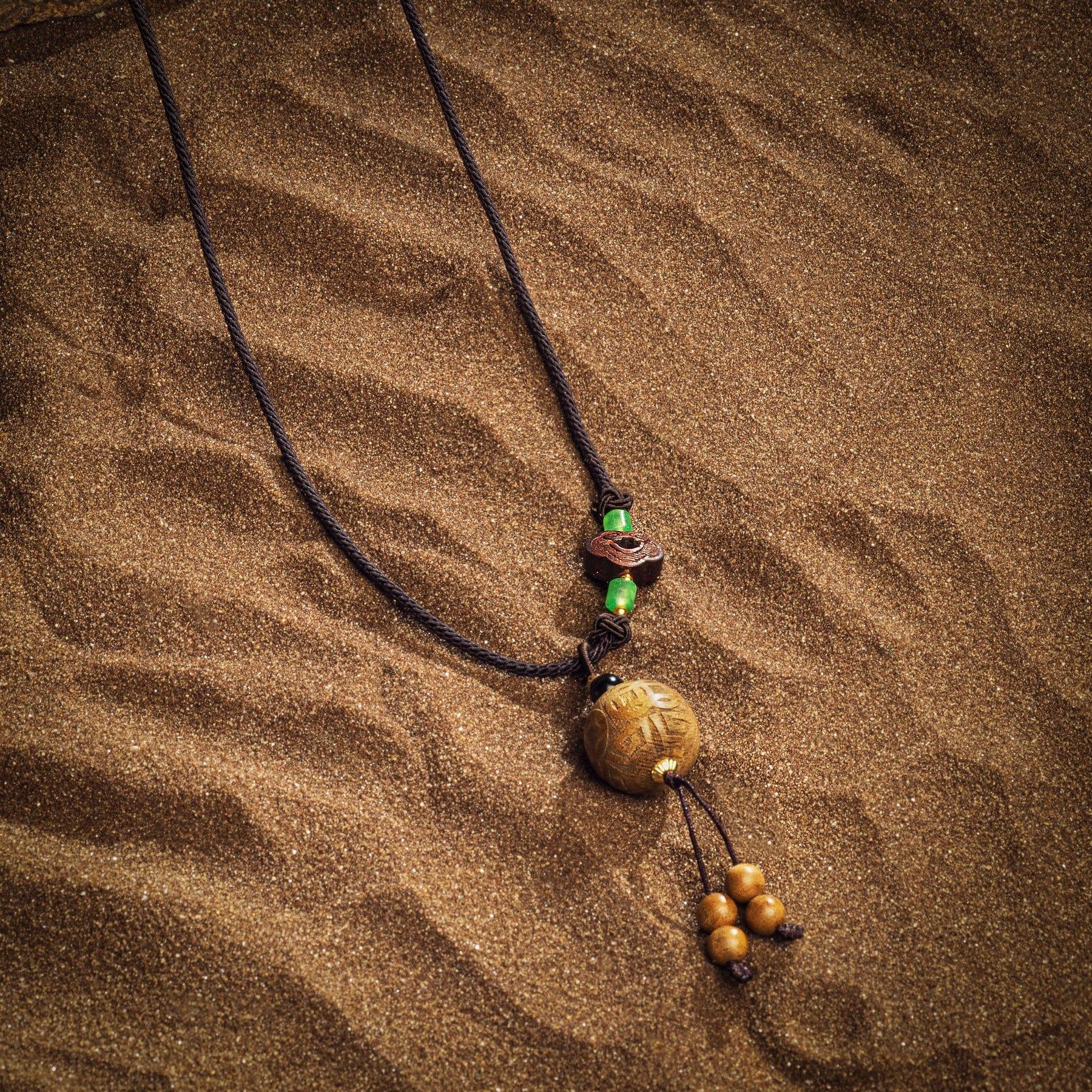 Clarity & Grounding - Agarwood Jade Onyx Black Cord Necklace