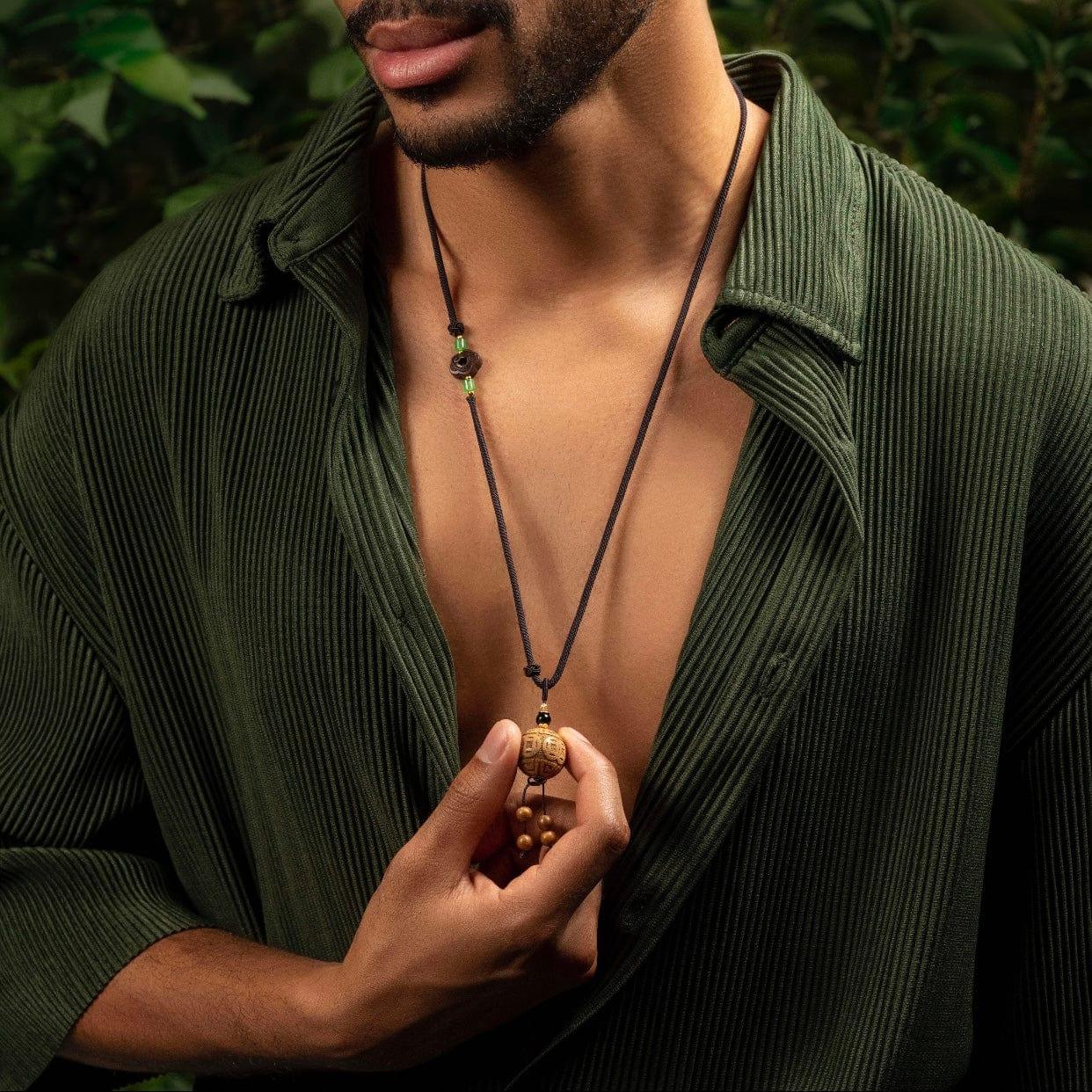 Clarity & Grounding - Agarwood Jade Onyx Black Cord Necklace - Image 2