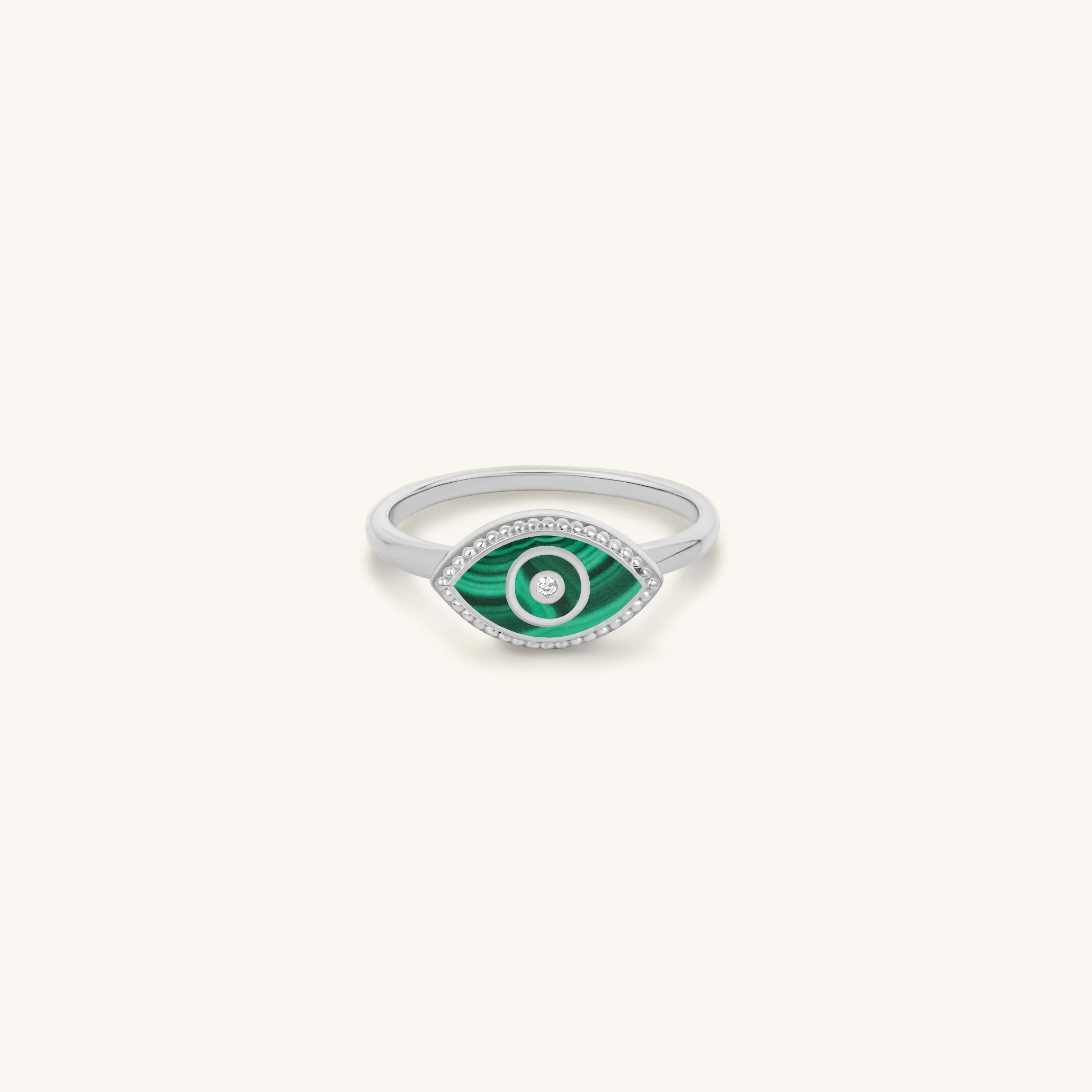 Clear Ambitions Malachite Evil Eye Ring - Image 6