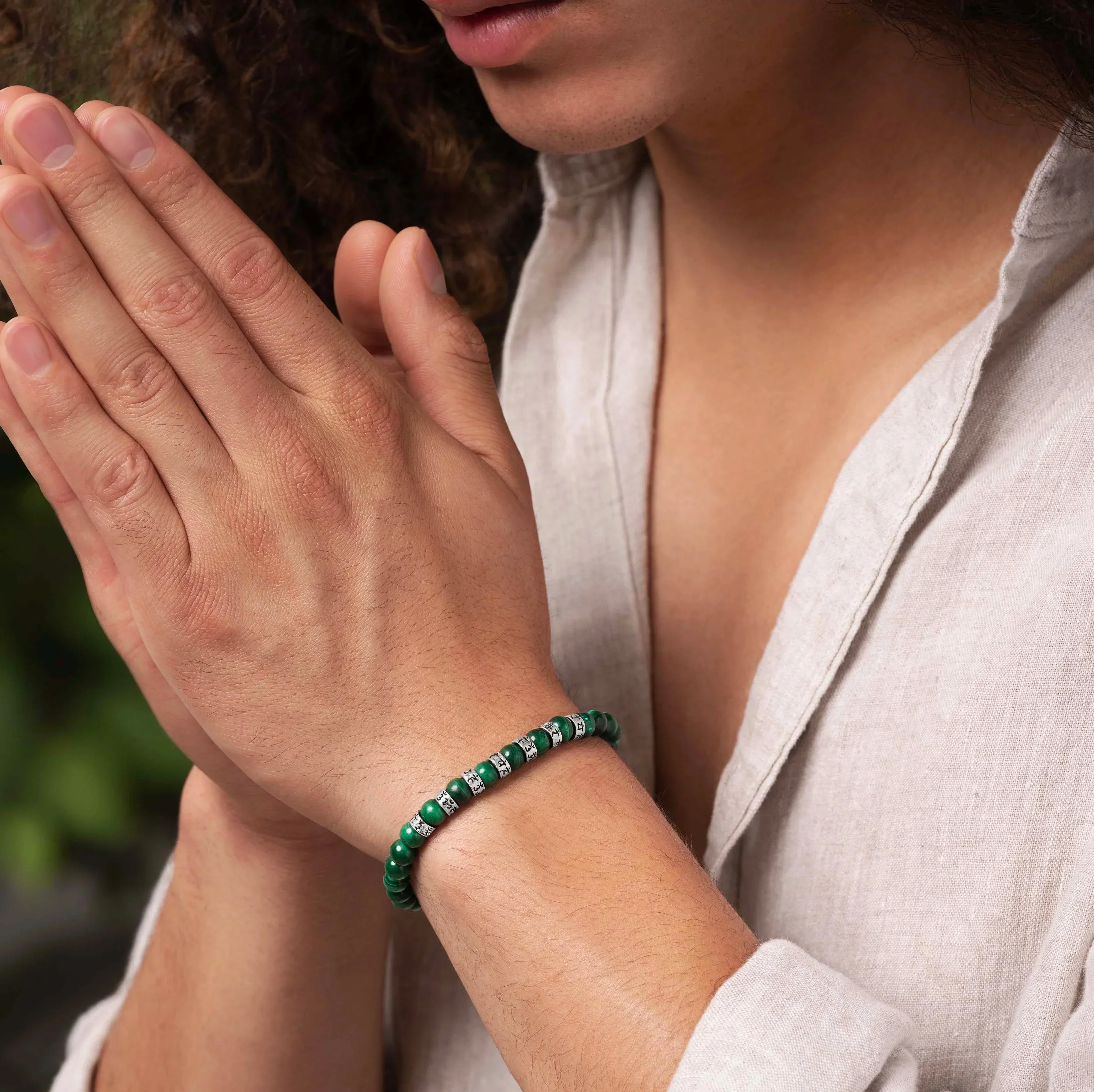 Compassionate Mind - Malachite Mantra Bracelet - Image 2