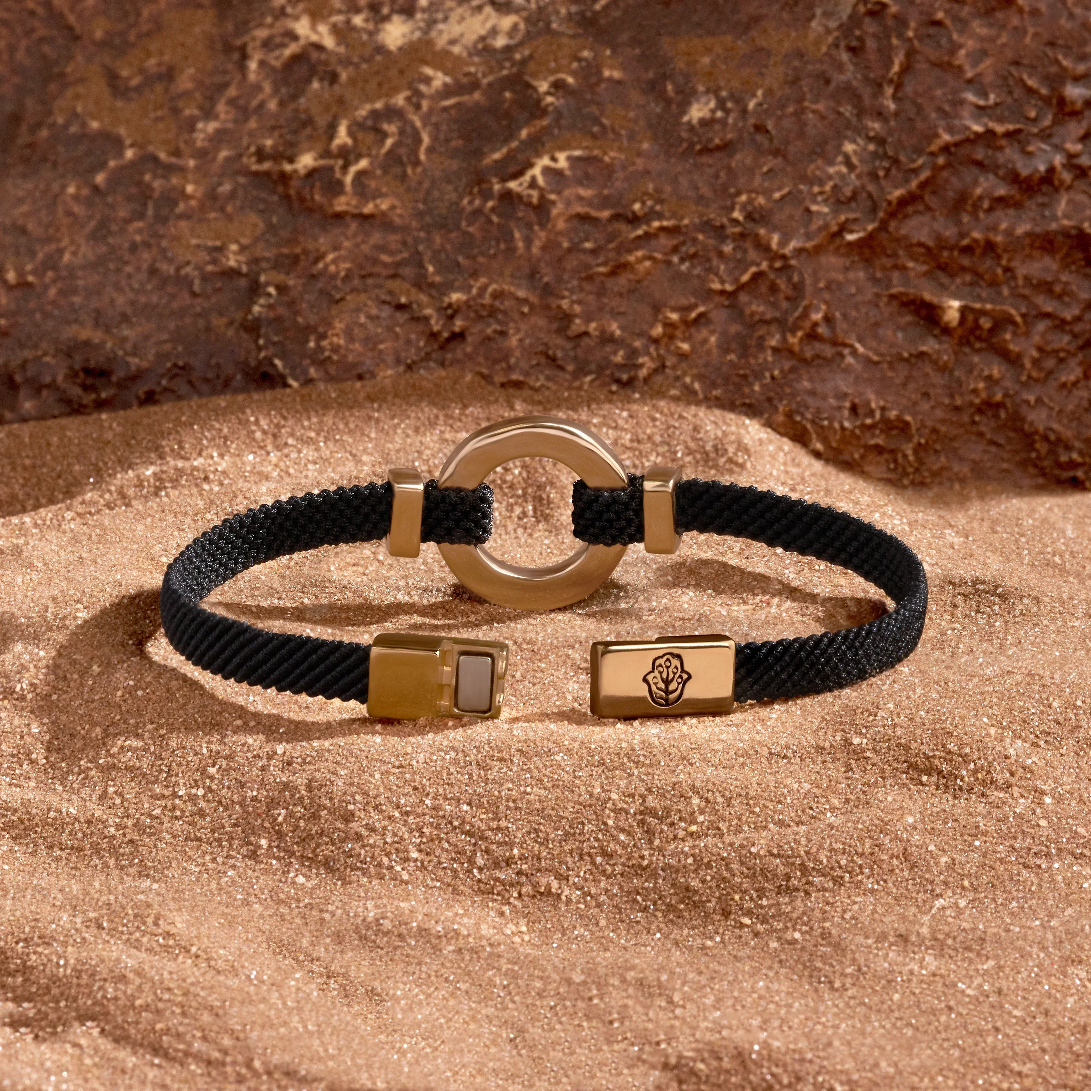 Constant Protection Black Onyx Karma Circle Men’s Black String Bracelet - Image 3