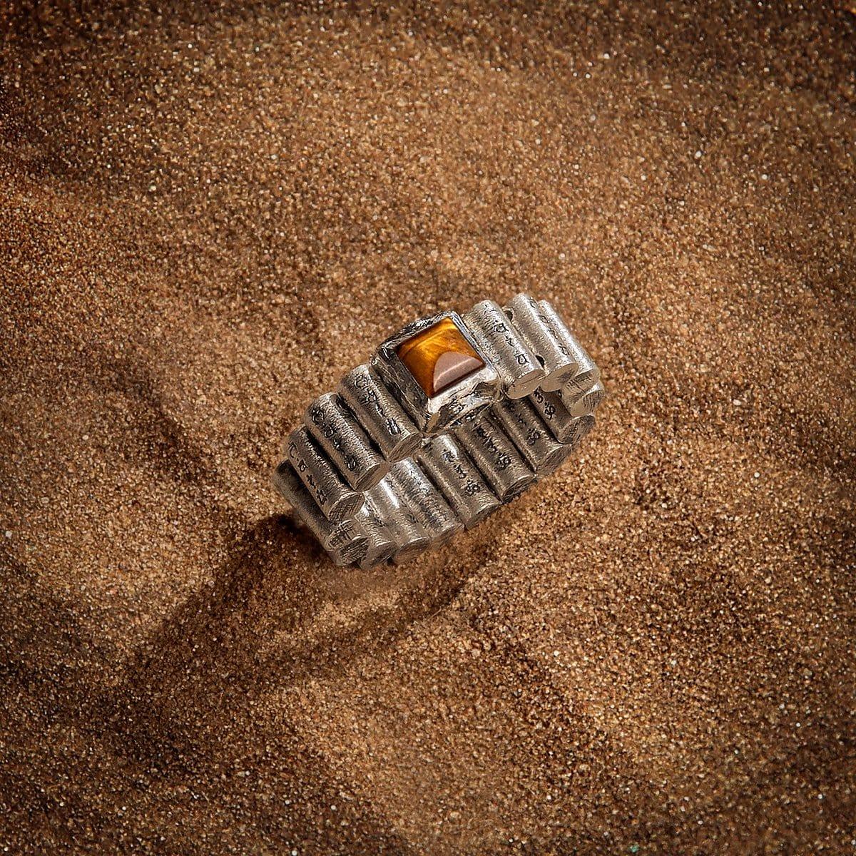 Fiery Courage - Tiger's Eye Mantra Ring