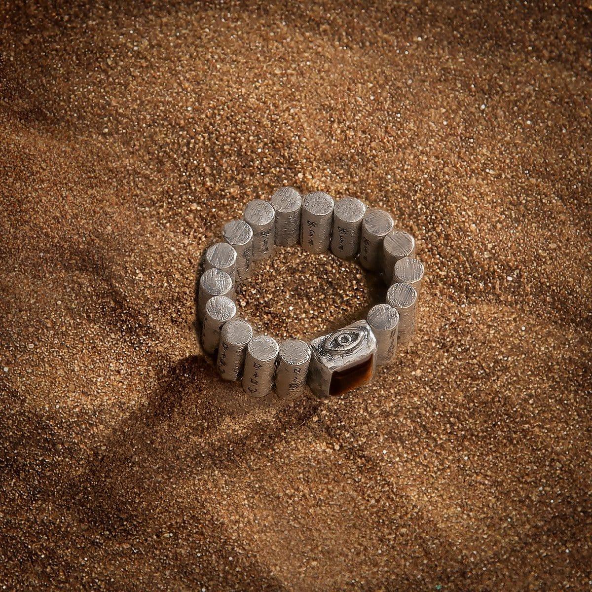 Fiery Courage - Tiger's Eye Mantra Ring - Image 4