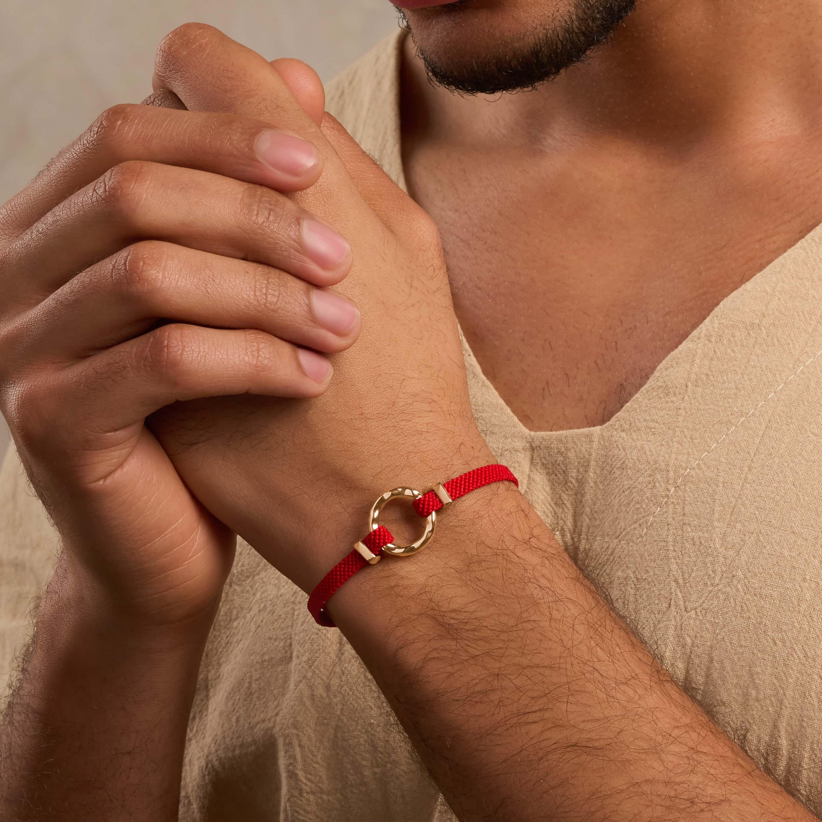 Infinite Wisdom Men's Karma Circle Red String Bracelet - Image 2