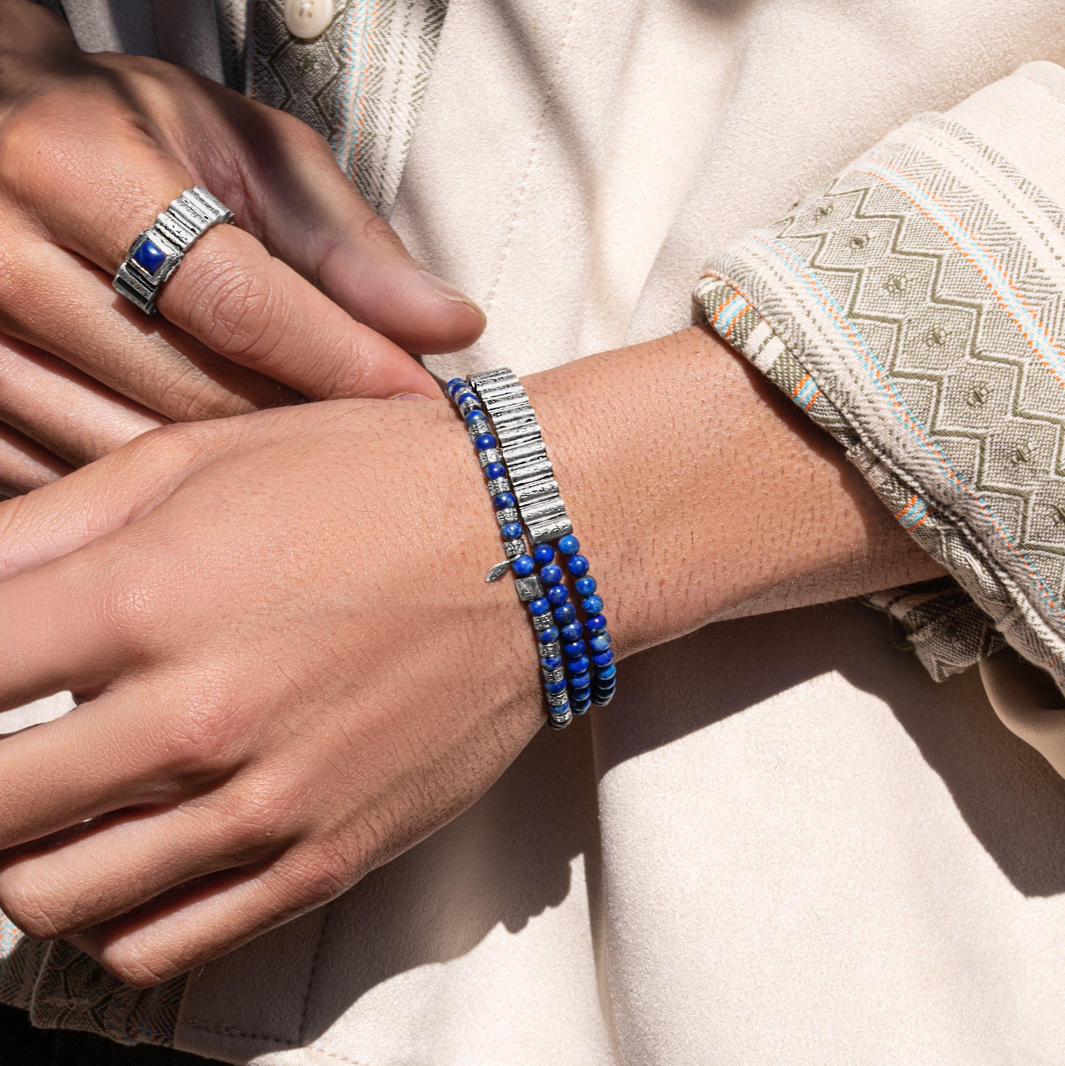 Inner Truth - Sterling Silver Lapis Mantra Ring - Image 3