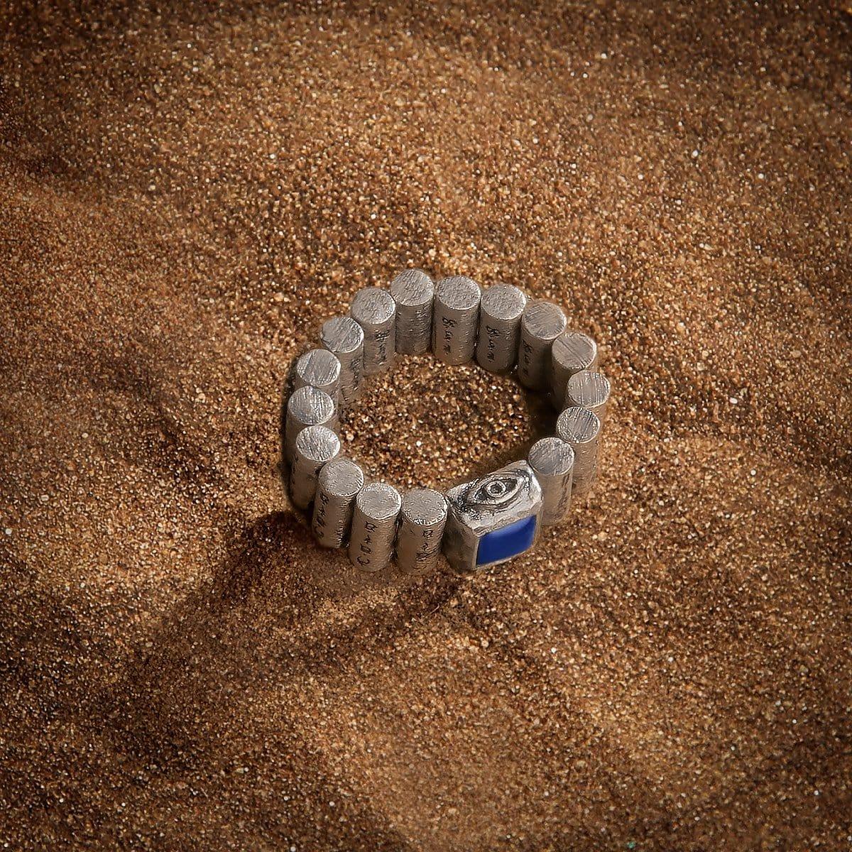 Inner Truth - Sterling Silver Lapis Mantra Ring - Image 5
