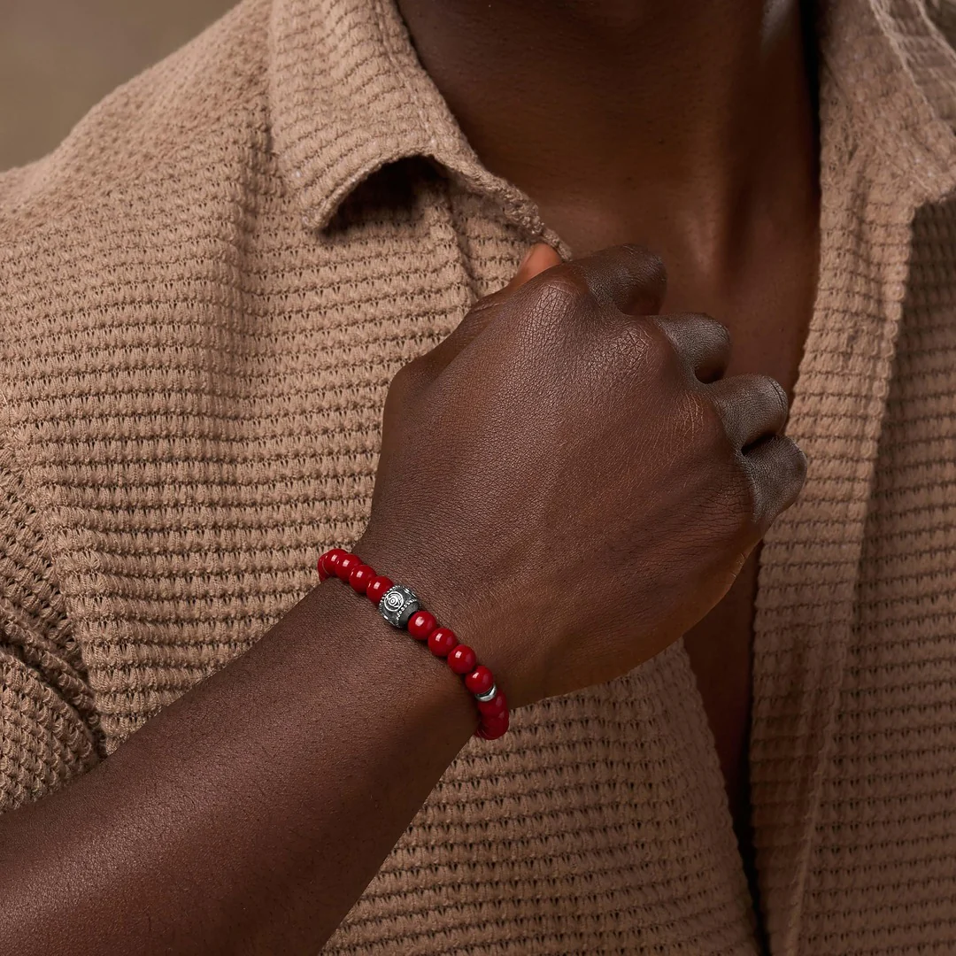 Coral & Wood Harmony Bracelet Set - Image 4