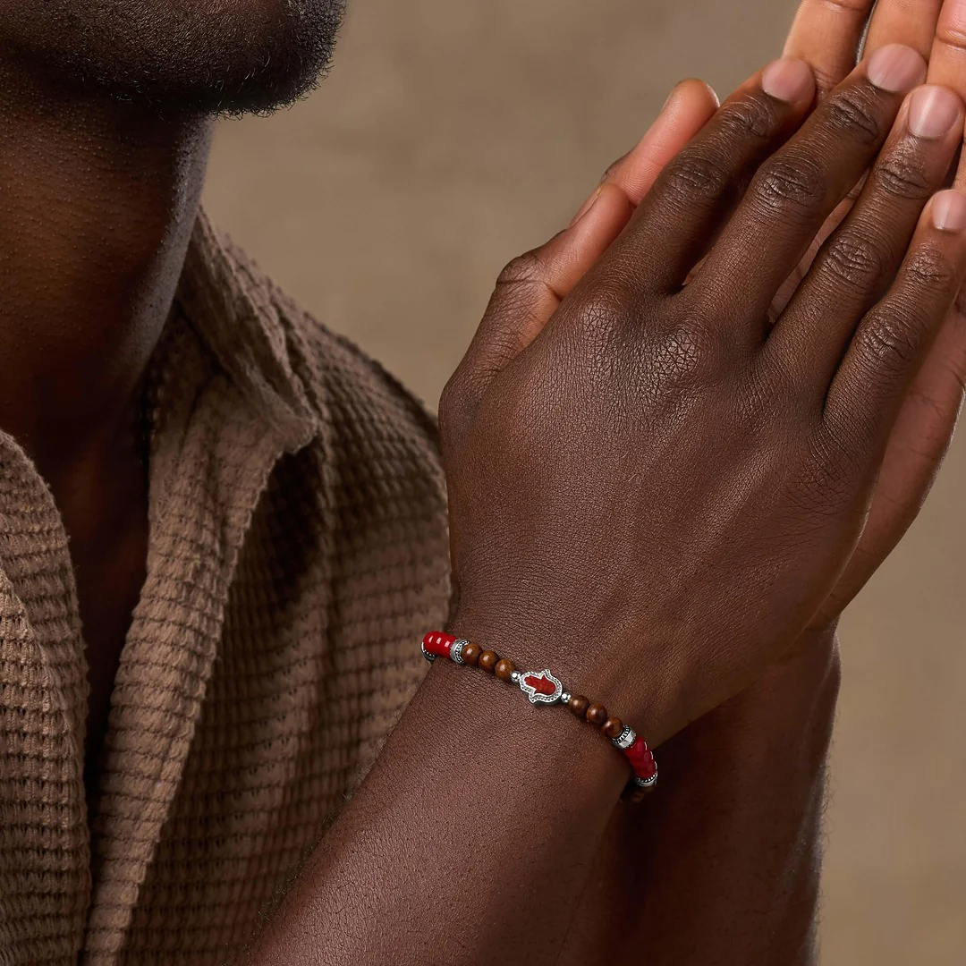 Coral & Wood Harmony Bracelet Set - Image 5