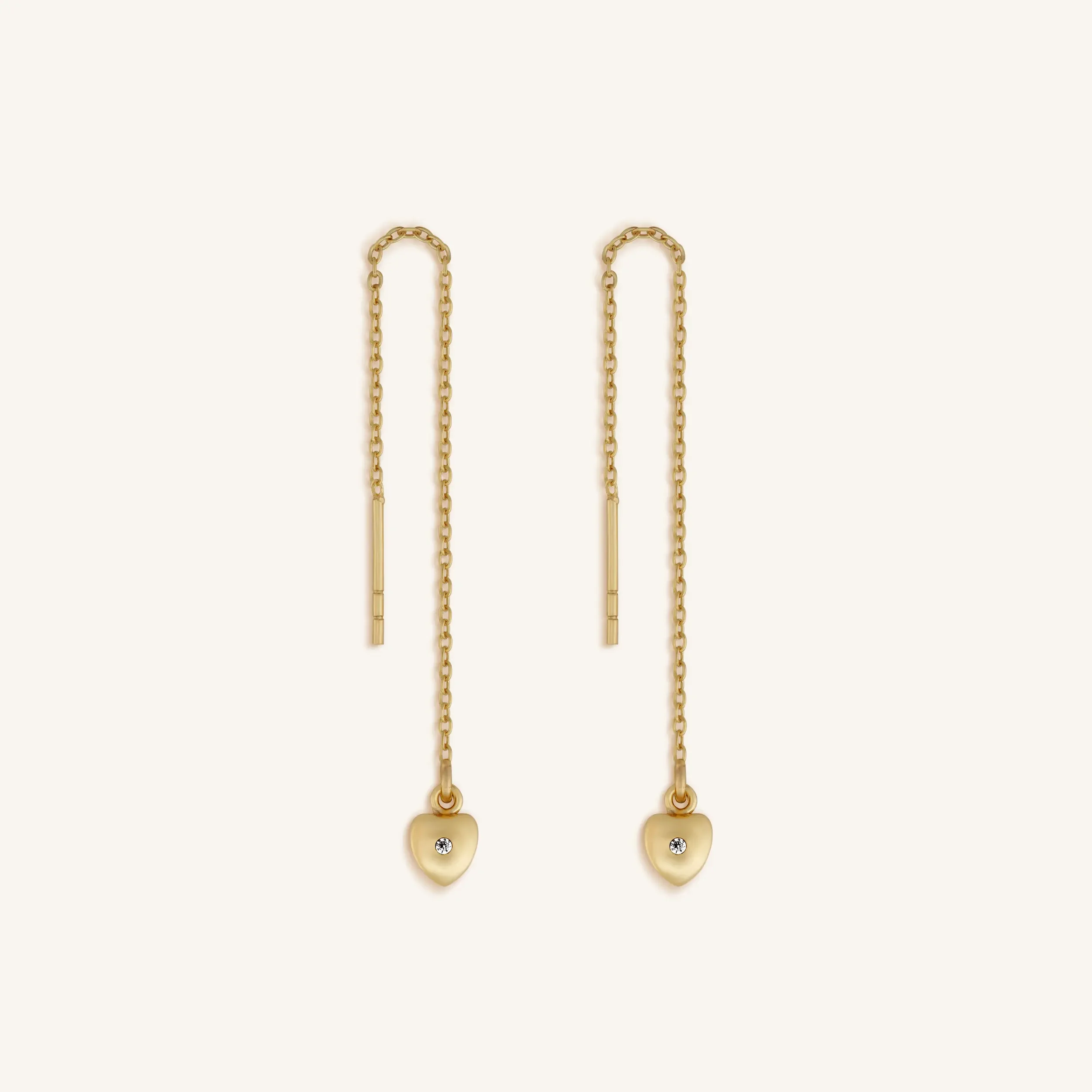 Cosmic Love Heart Drop Gold Earrings